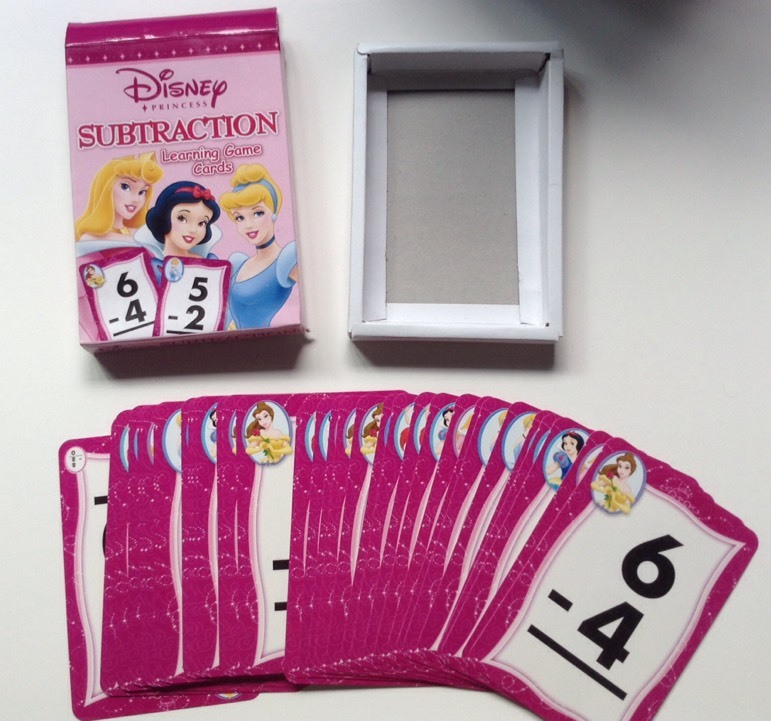 Disney Princess Subtraction Learning Game Cards Educational Flash Cards Math