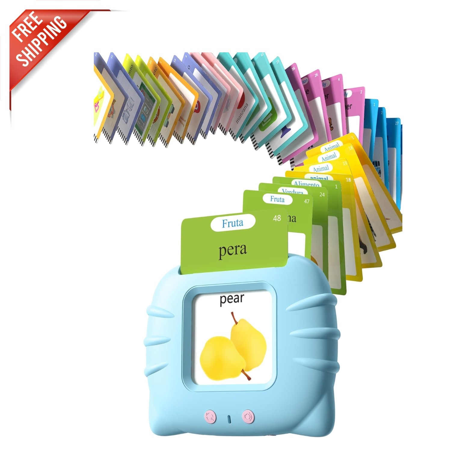Interactive Bilingual Flash Cards: 510 Words for Cognitive Skill Development