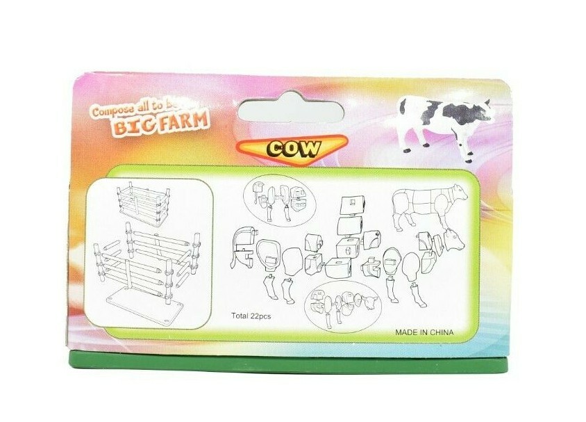 Cow, Black and White Holstein Realistic 3D Puzzle Toy Model Plastic 3.5″ F3046