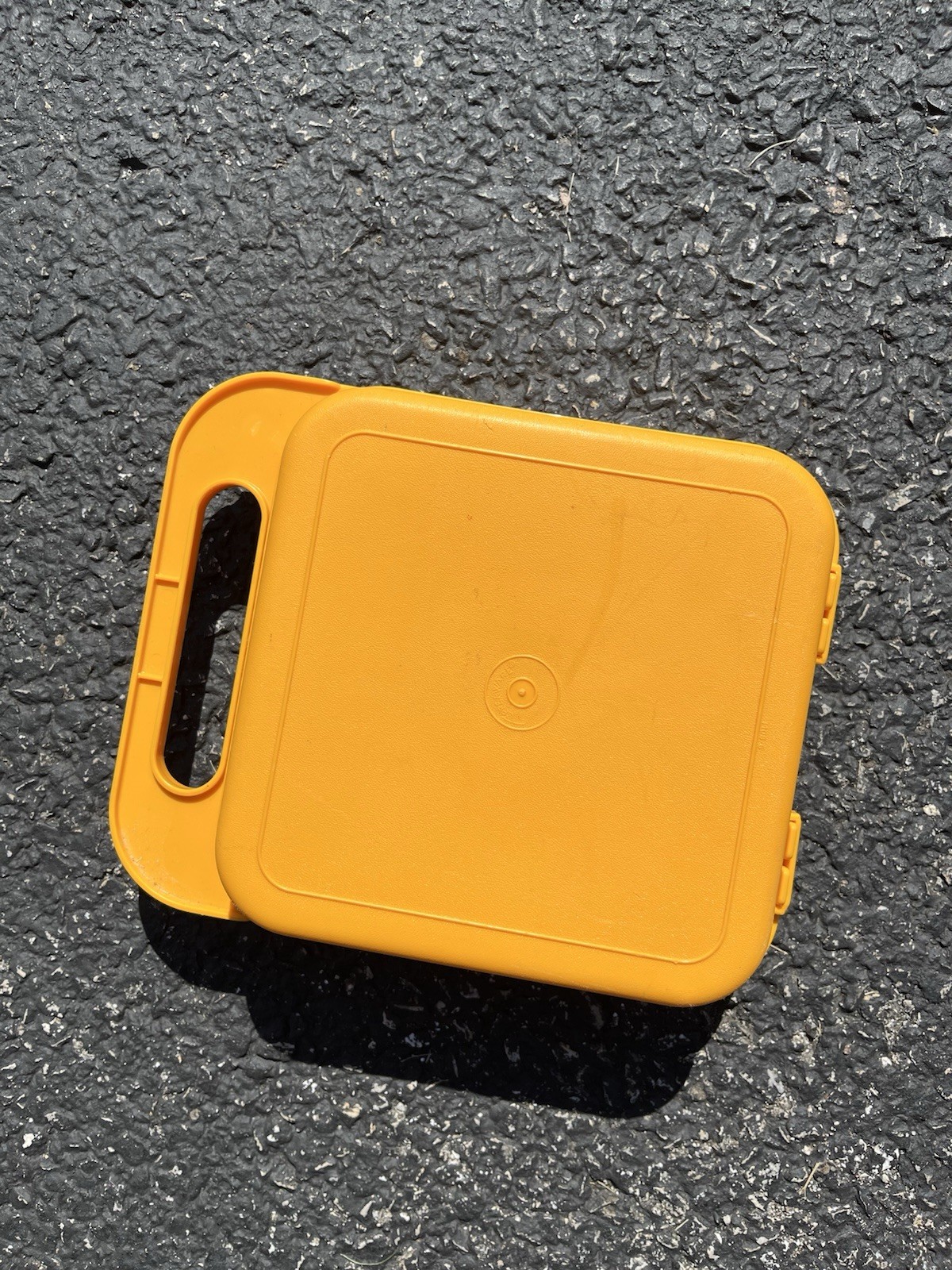 Vntg Tupperware Yellow Stencil Case Alphabet Rub Lunch Storage Carry Box Kids