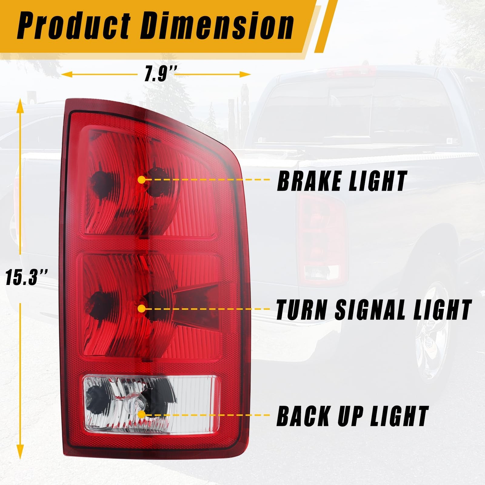 Boine Tail Light Compatible With 2002 2003 2004 2005 2006 Dodge Ram 1500 2500…