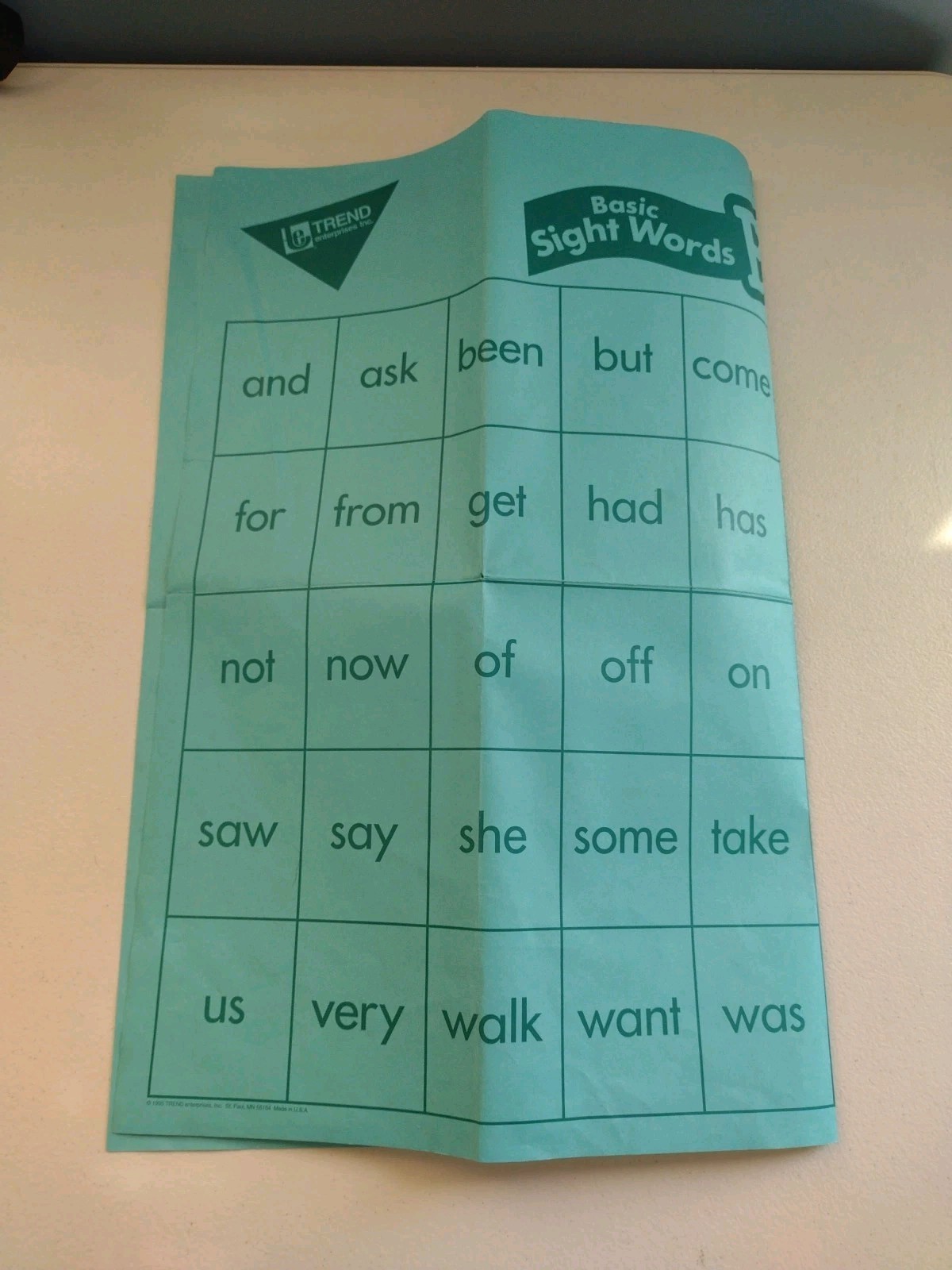 Trend Basic Sight Words Bingo Individual/ Group Play Up To 36 Players Homeschool