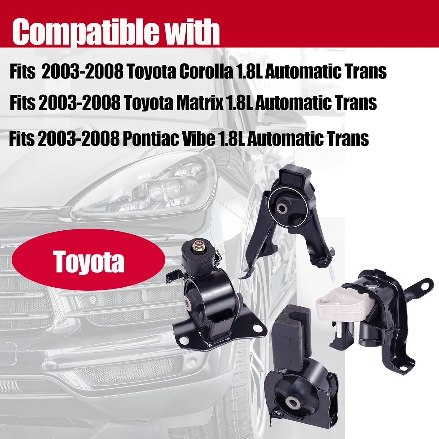 Engine Motor Mount Compatible with Fits 2003-2008 Toyota Matrix 1.8L 2003-2008 P