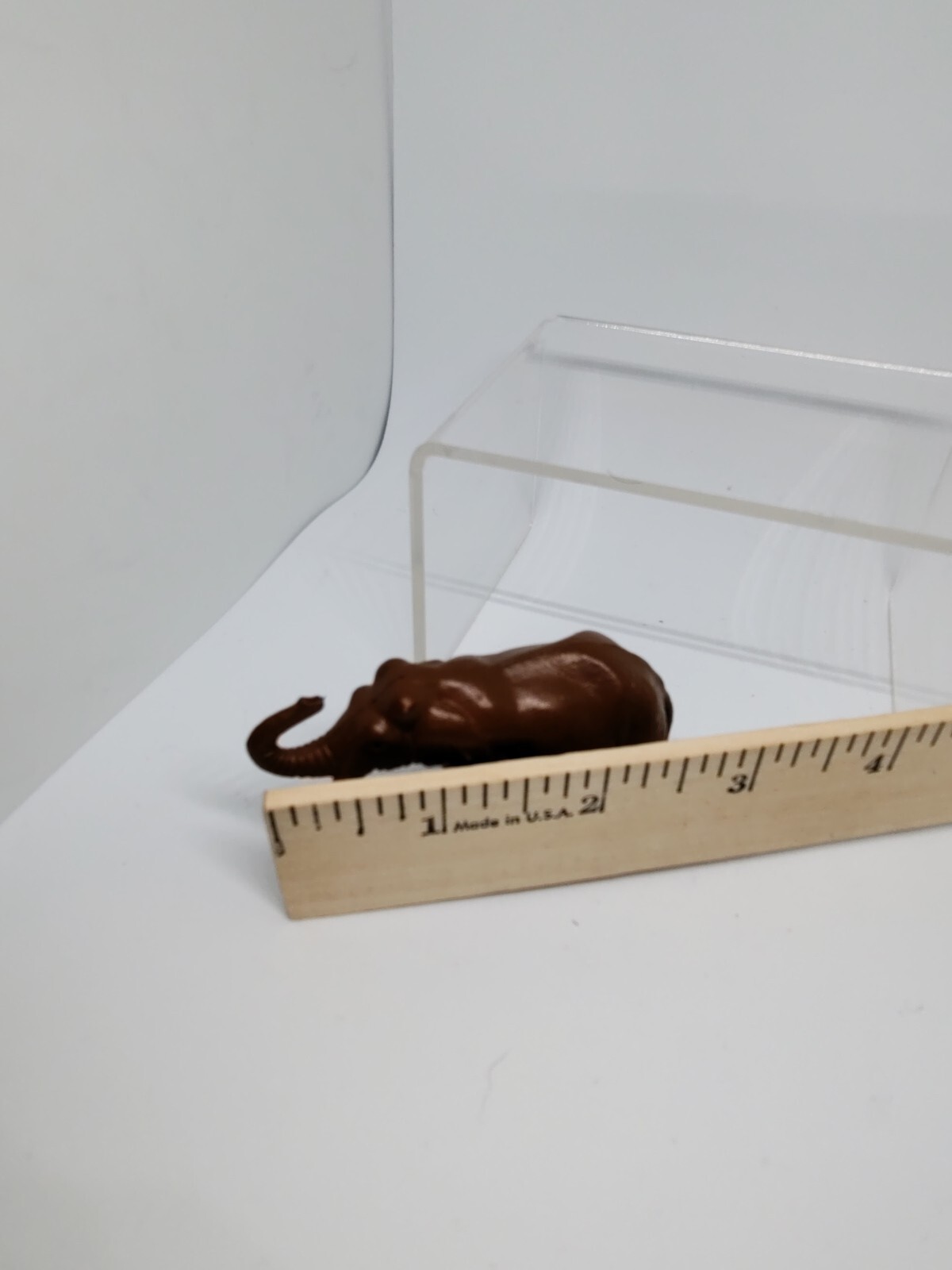 Elephant Asian Replica plastic 3 inches long Dark Brown Tusk