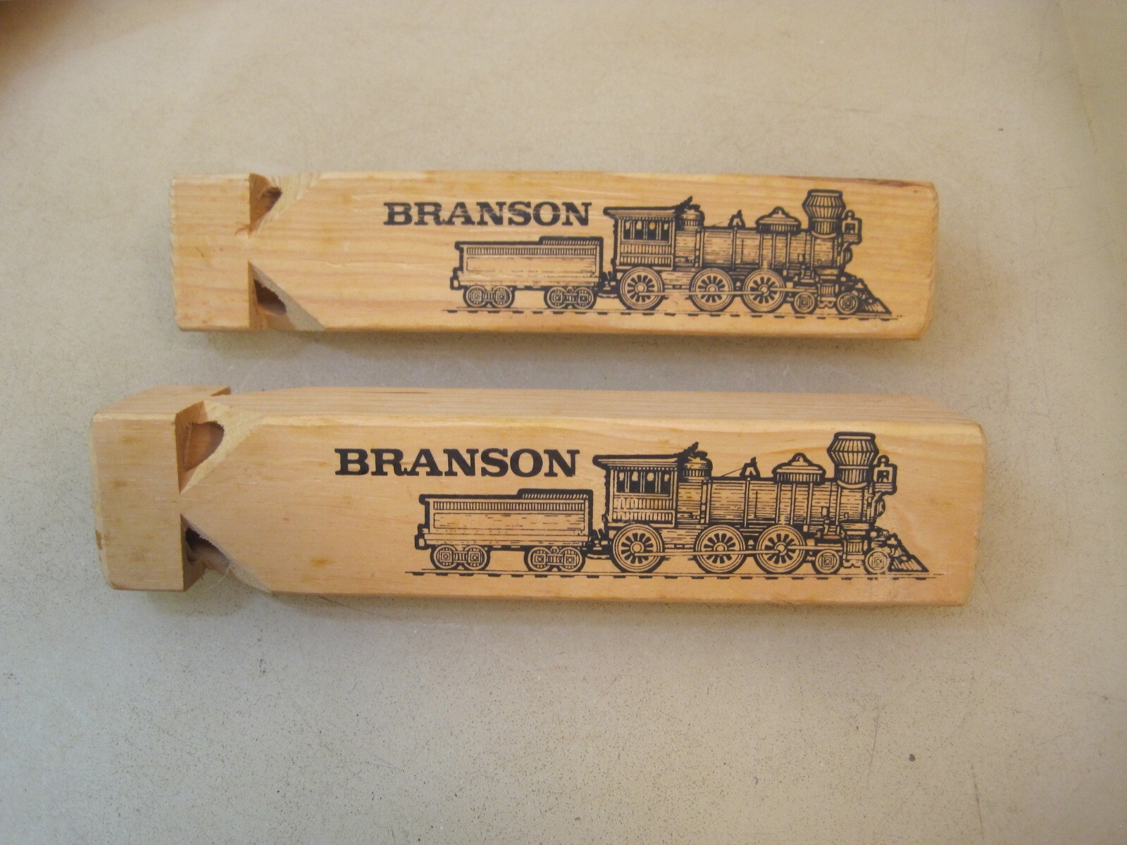 (2) Wooden Train Whistles B7870