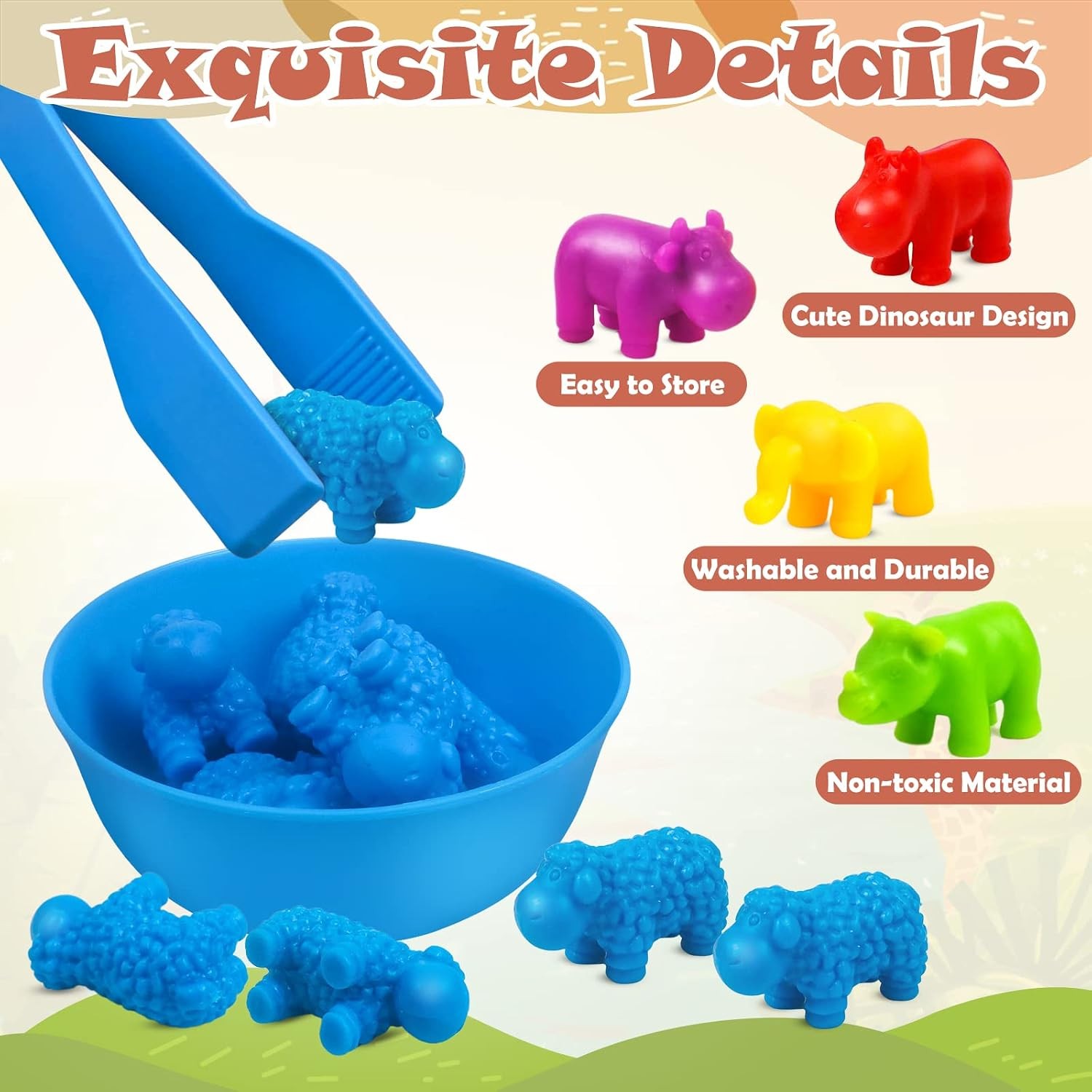 GKDOMS Counting Animals Toy Matching Game with Sorting Bowls Preschool Learning