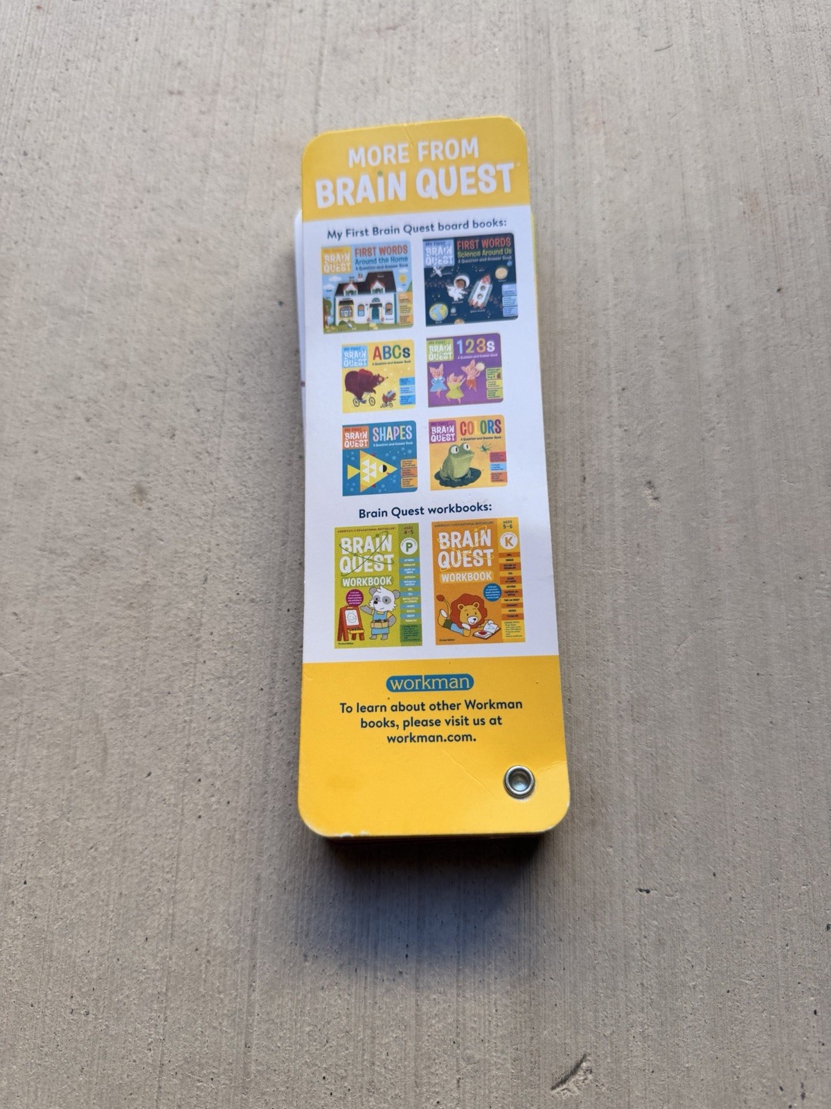Brain Quest Smart Cards for Twos Deck 1Ages 2 -3 Educational Flash Cards Workman