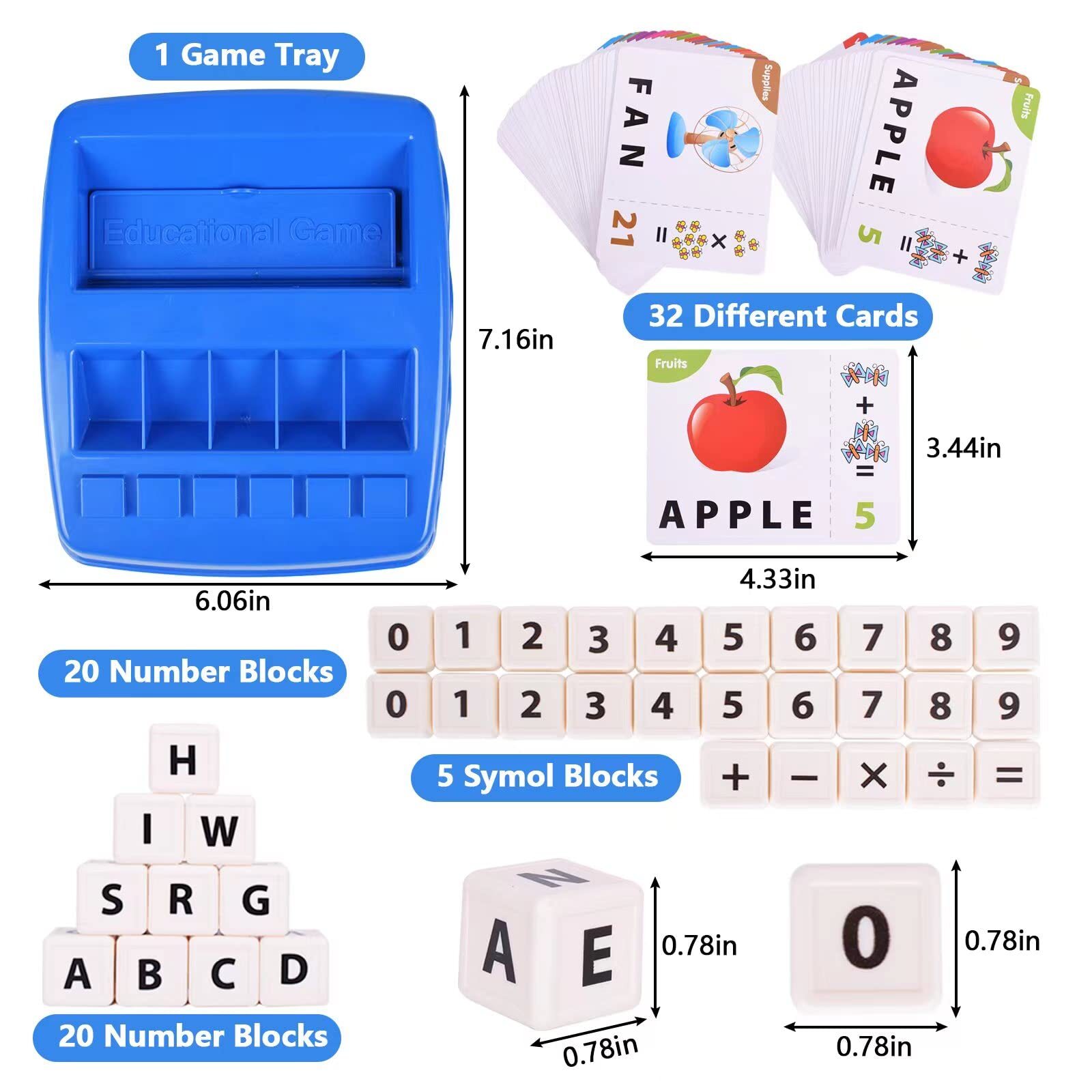 Educational Toys Matching Letter Spelling Math Game ABC Learning Party Gifts
