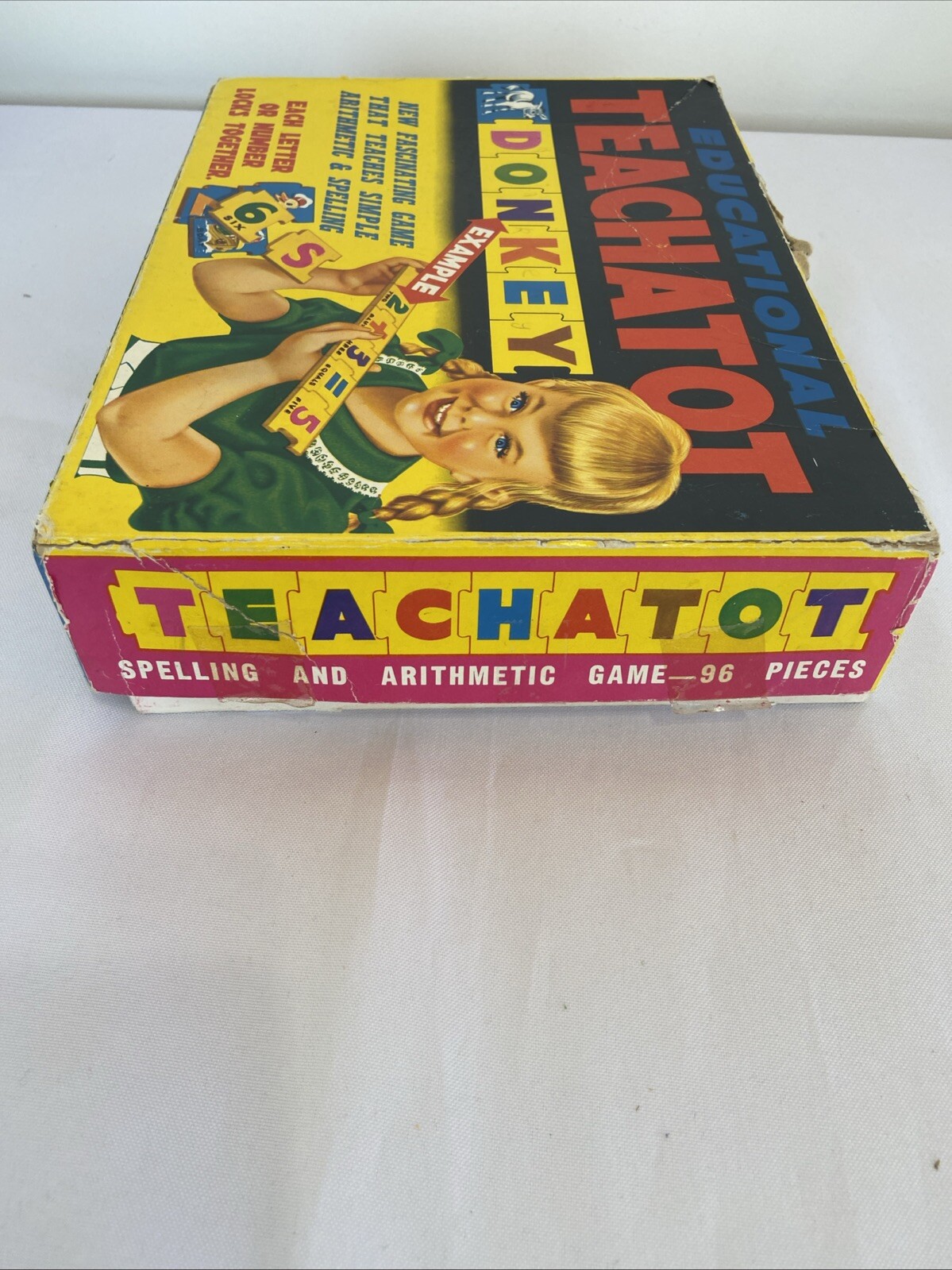 Vintage 1964 Educational Teachatot letters picture & Numbers locking game