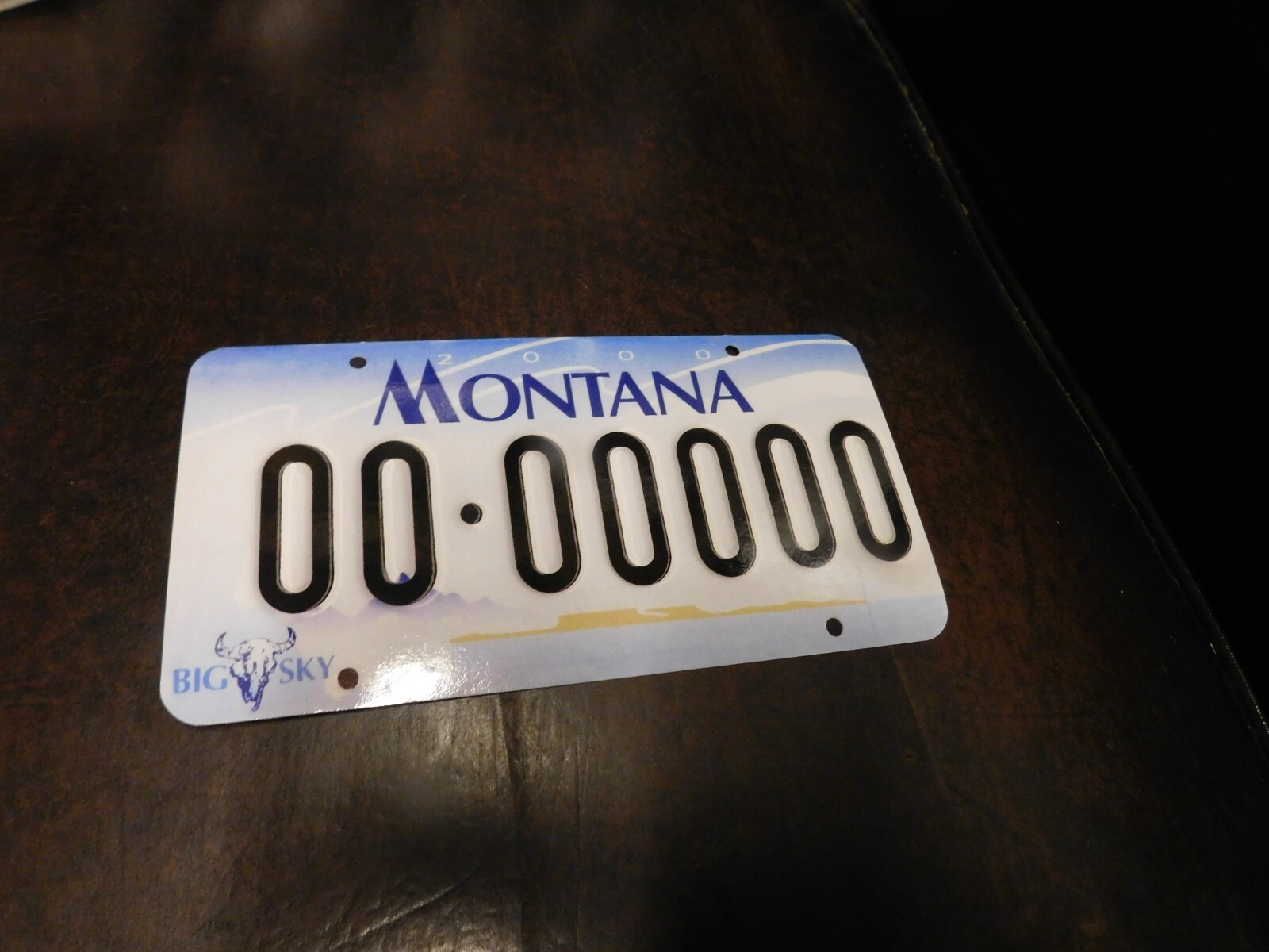 Flash Card Miniature Glossy Paper License Plate 2001 Series Sample Montana