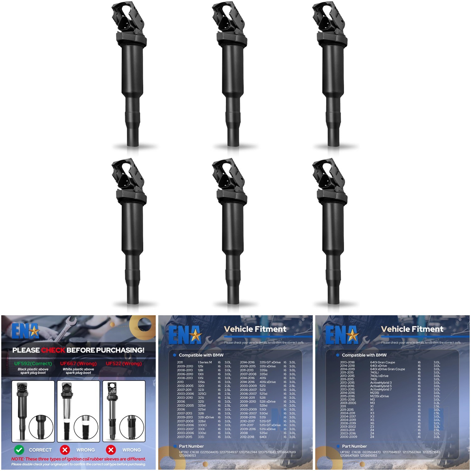 Ignition Coil Pack Compatible BMW 128i 335i 325i E60 M5 2001-2016