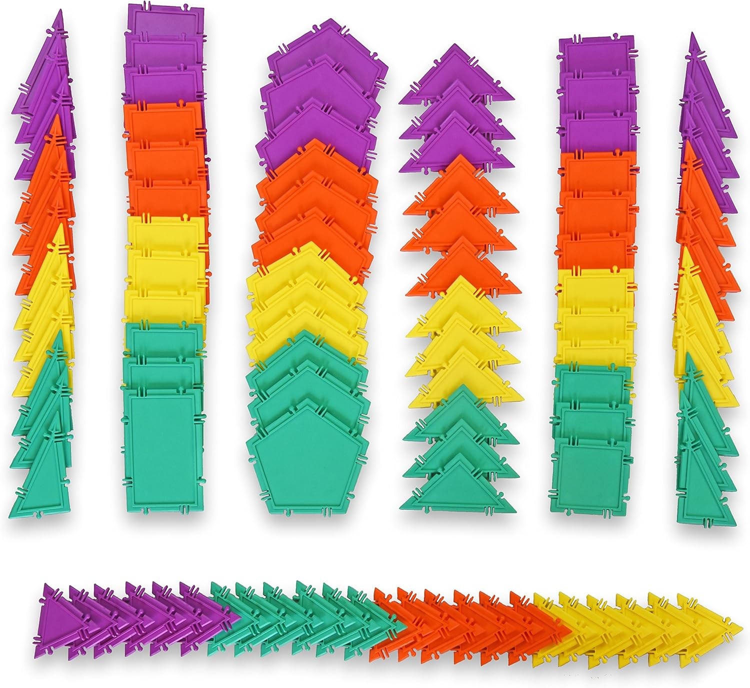 Geometiles 3D Building Set for Learning Math 96 Pieces Snap Together