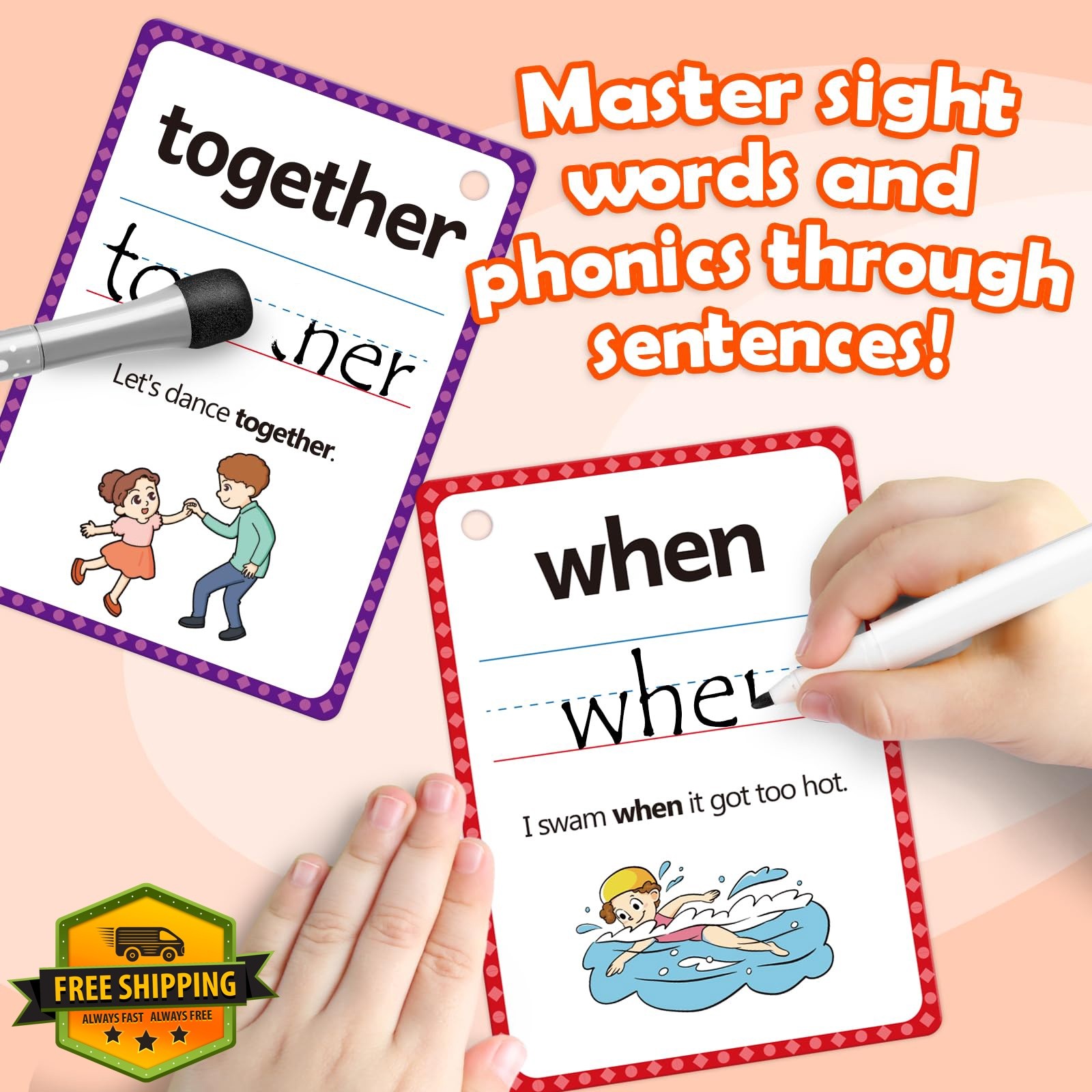 Aizweb Sight Words CVC Blends Flash Cards Phonics