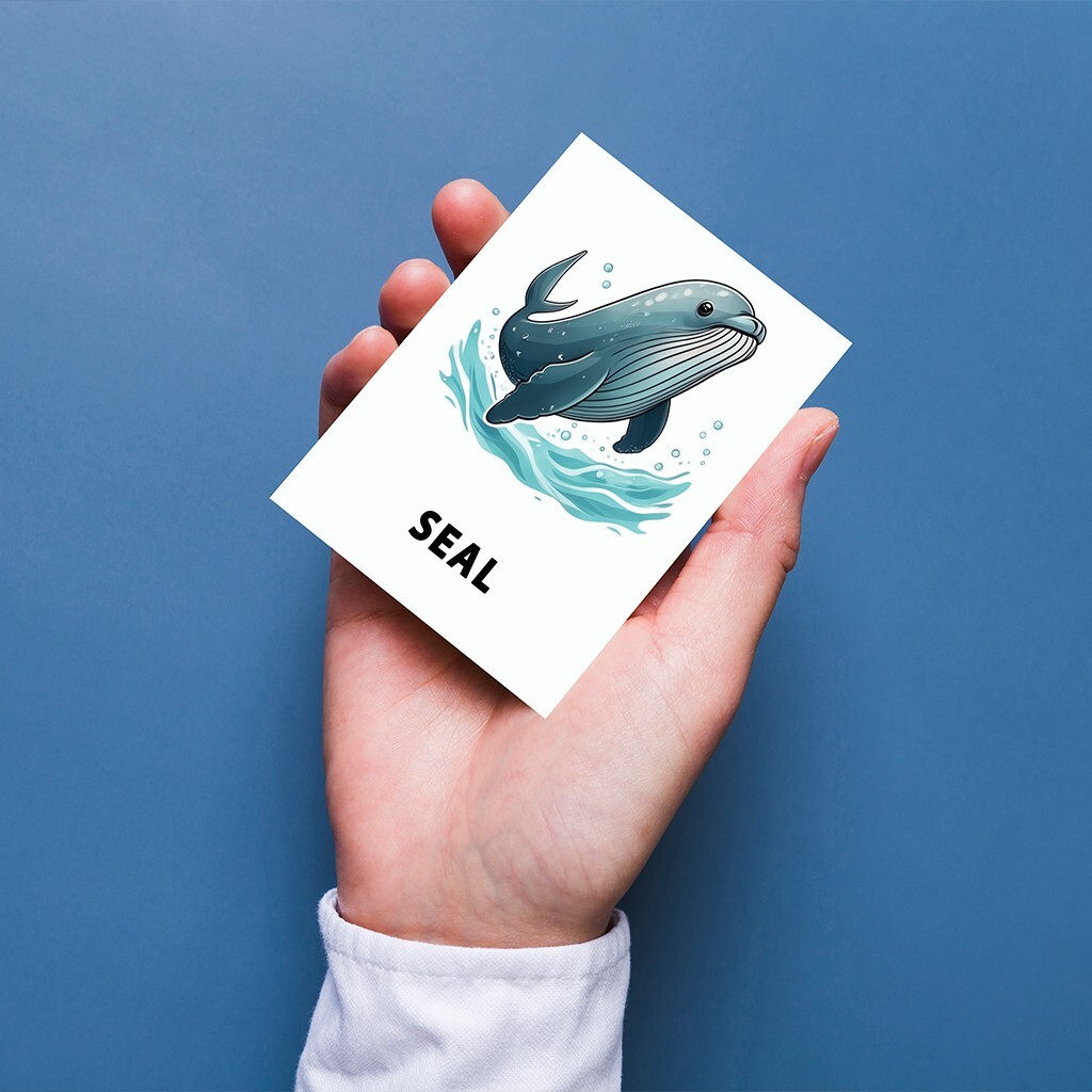 Printable Sea Animals Flash Cards-Montessori-Inspired 30 Card Set for Preschool