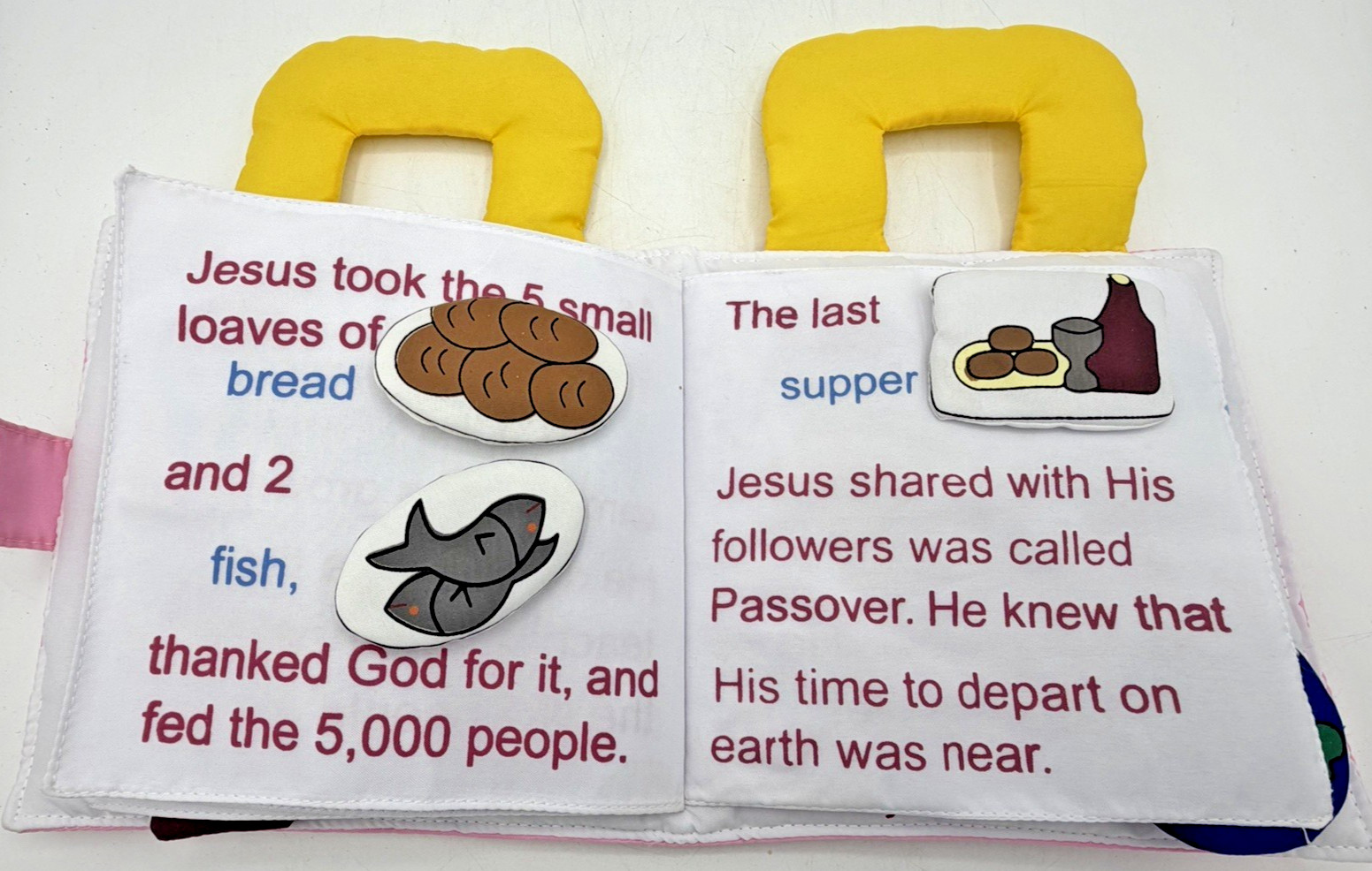 Baby’s Fabric Soft Book The New Testament Handmade w Handle Baby Shower Gift