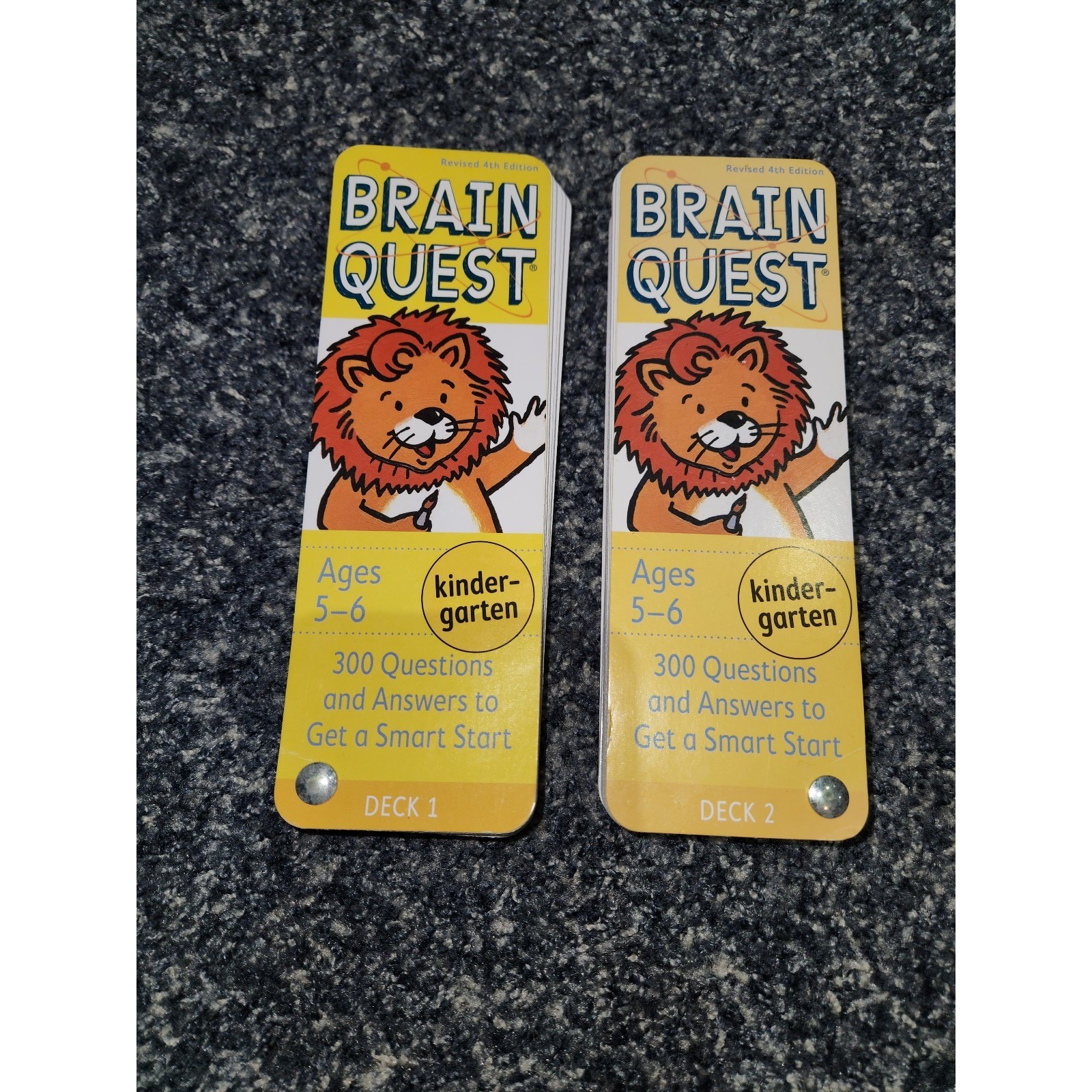 Brain Quest 2 Decks LOT Kindergarten ages 5 6 by Workman 4th Edition