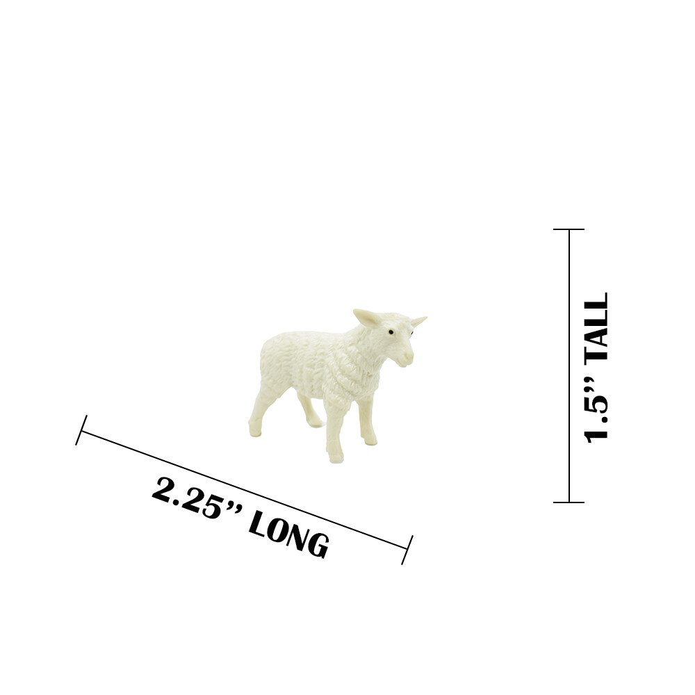 Sheep, Lamb Small Toy Model Plastic Replica Barn Farm Animal, 2.25″ F4152