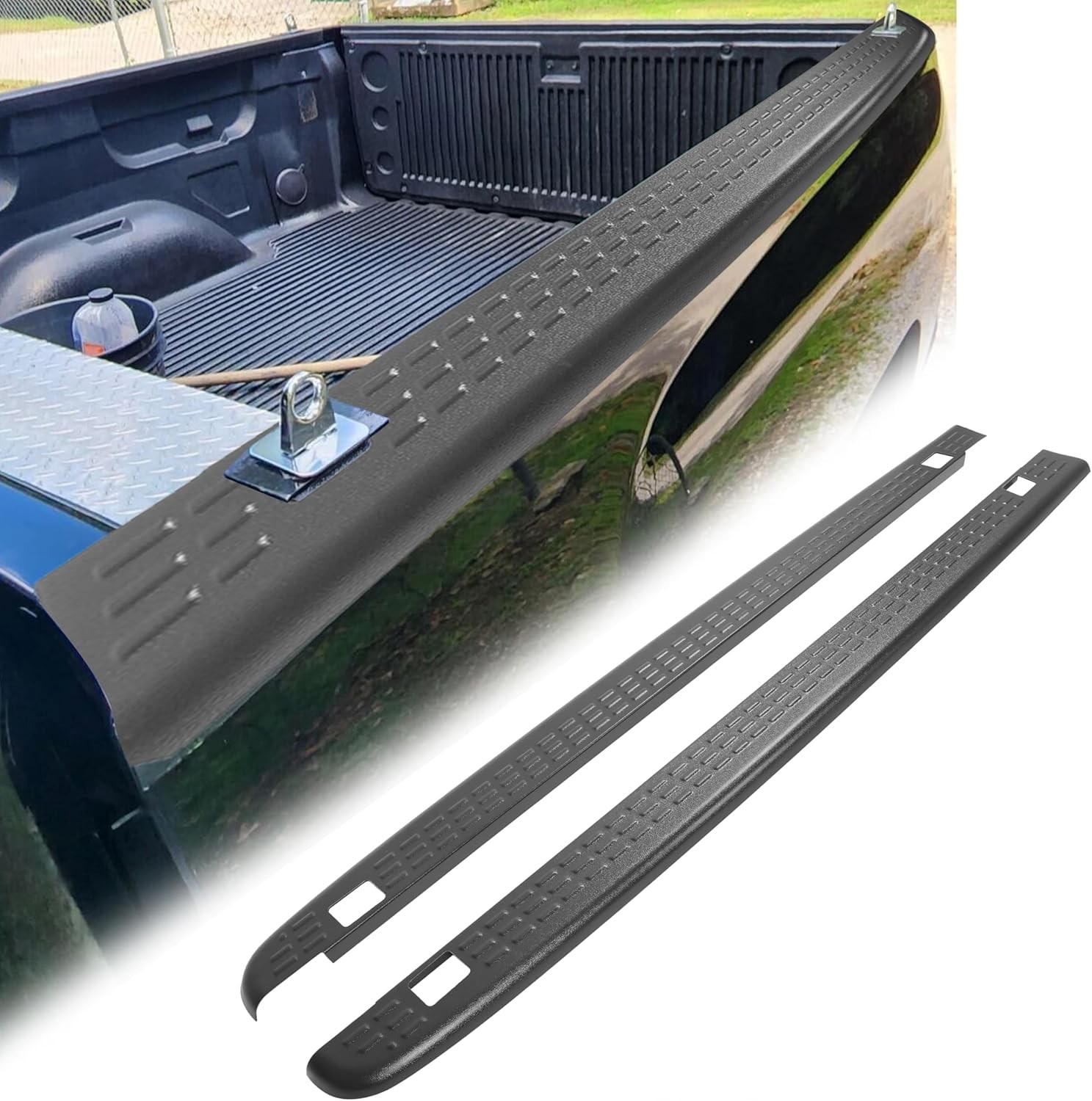 07-14 Chevy Silverado 6’6″ Rear Truck Bed Rail Caps Pair Black Covers 72-41104
