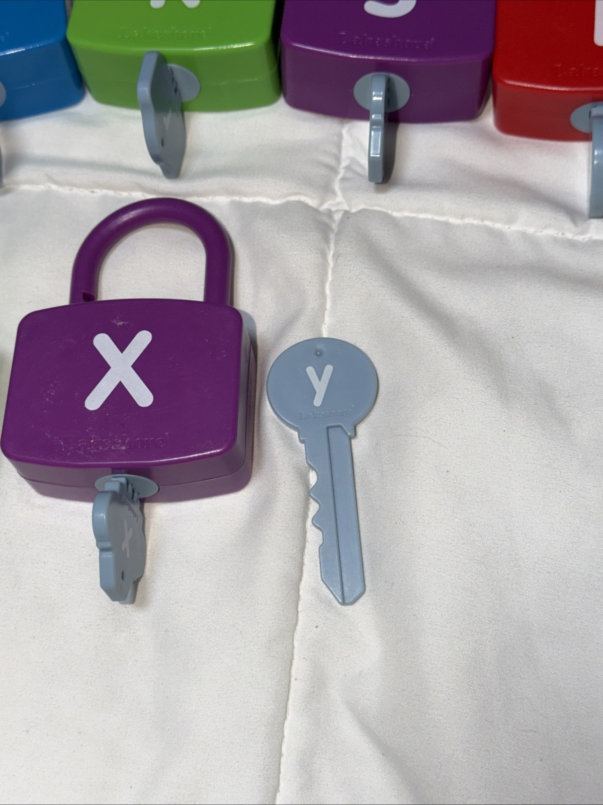 LAKESHORE ALPHABET LEARNING LOCKS WITH KEYS-Upper + Lowercase match *See Details