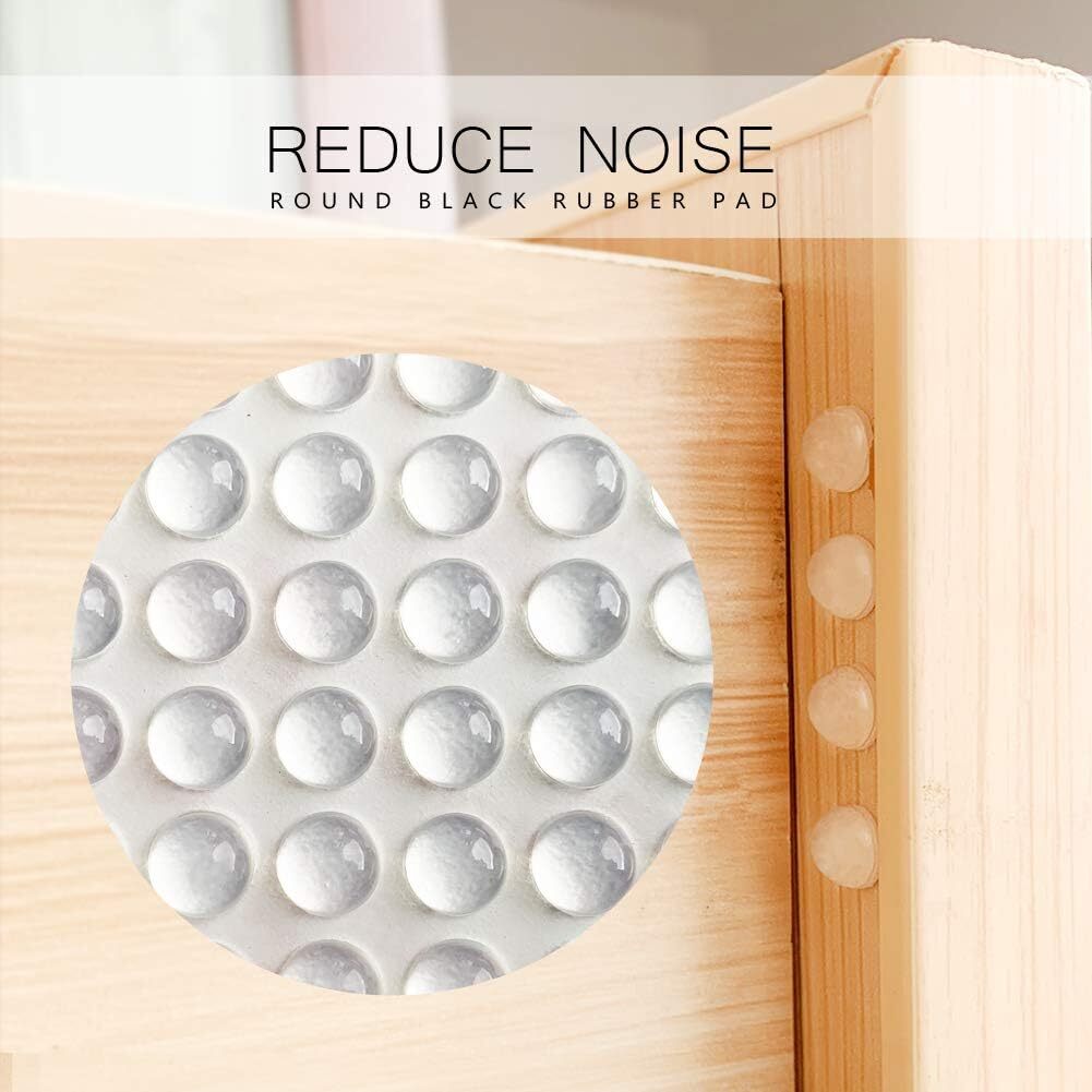 Pack of 100 Adhesive Bumper Pads for Drawers, Cutting Boards, Glass Tops, Small