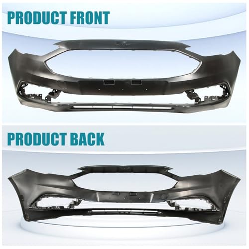 17-18 Ford Fusion w/o Tow Hook/Sensor Hole Primed Front Bumper Cover FO1000718