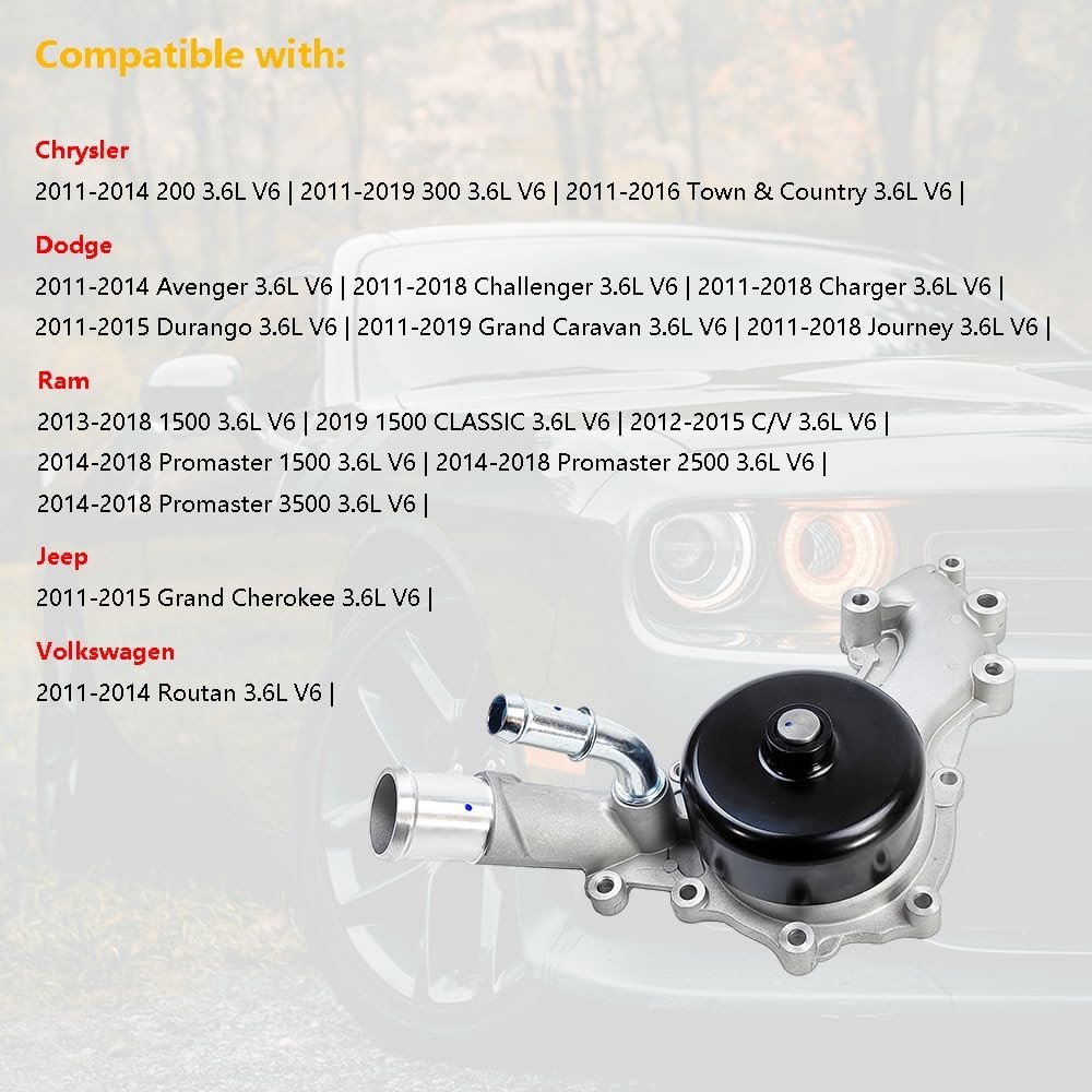 AW6169 Water Pump w/Gasket | Fit for Chrysler 200 300 Town&Country, Dodge Avenge