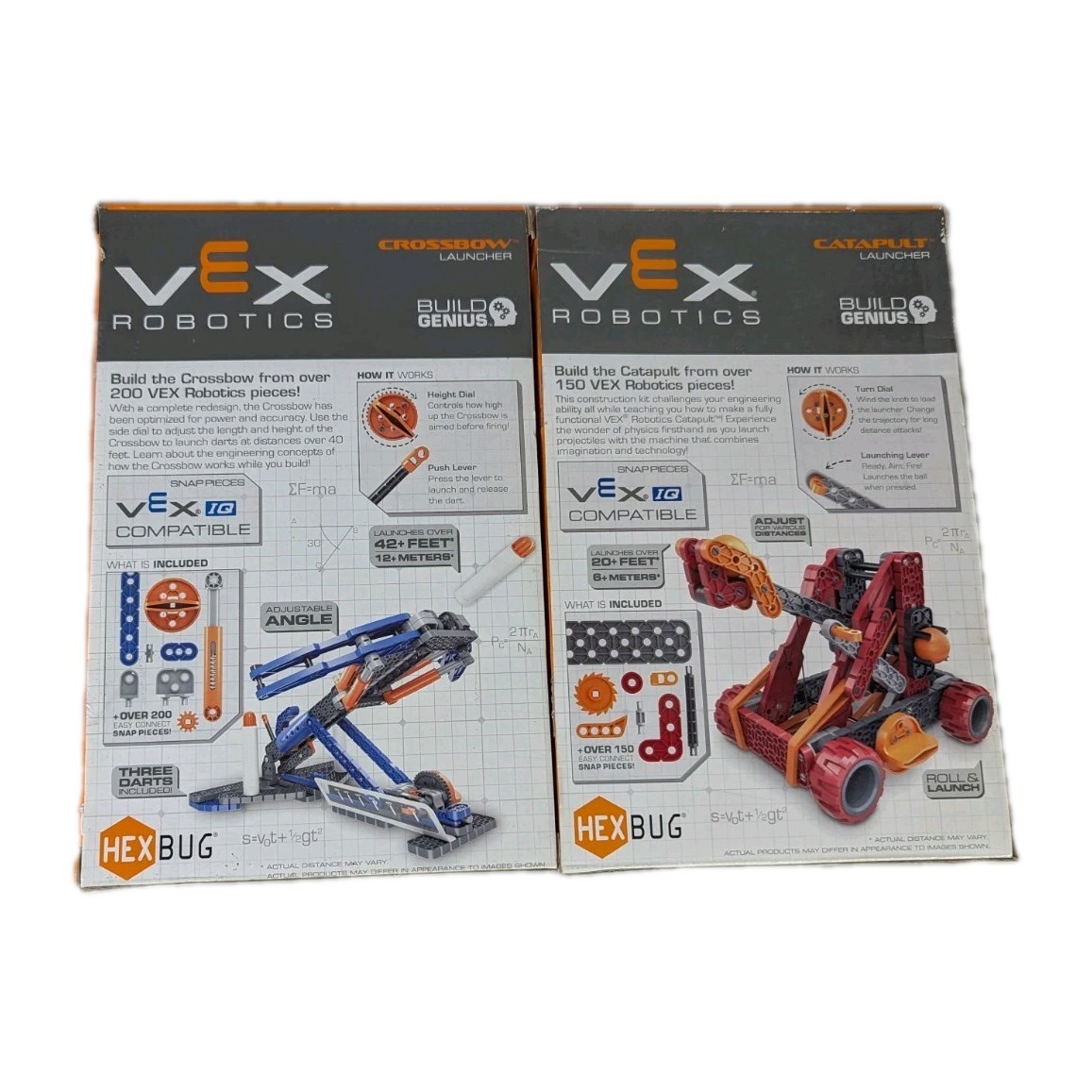 Hexbug Vex Robotics Crossbow And Catapult Launcher Lot Of 2 Science Tech