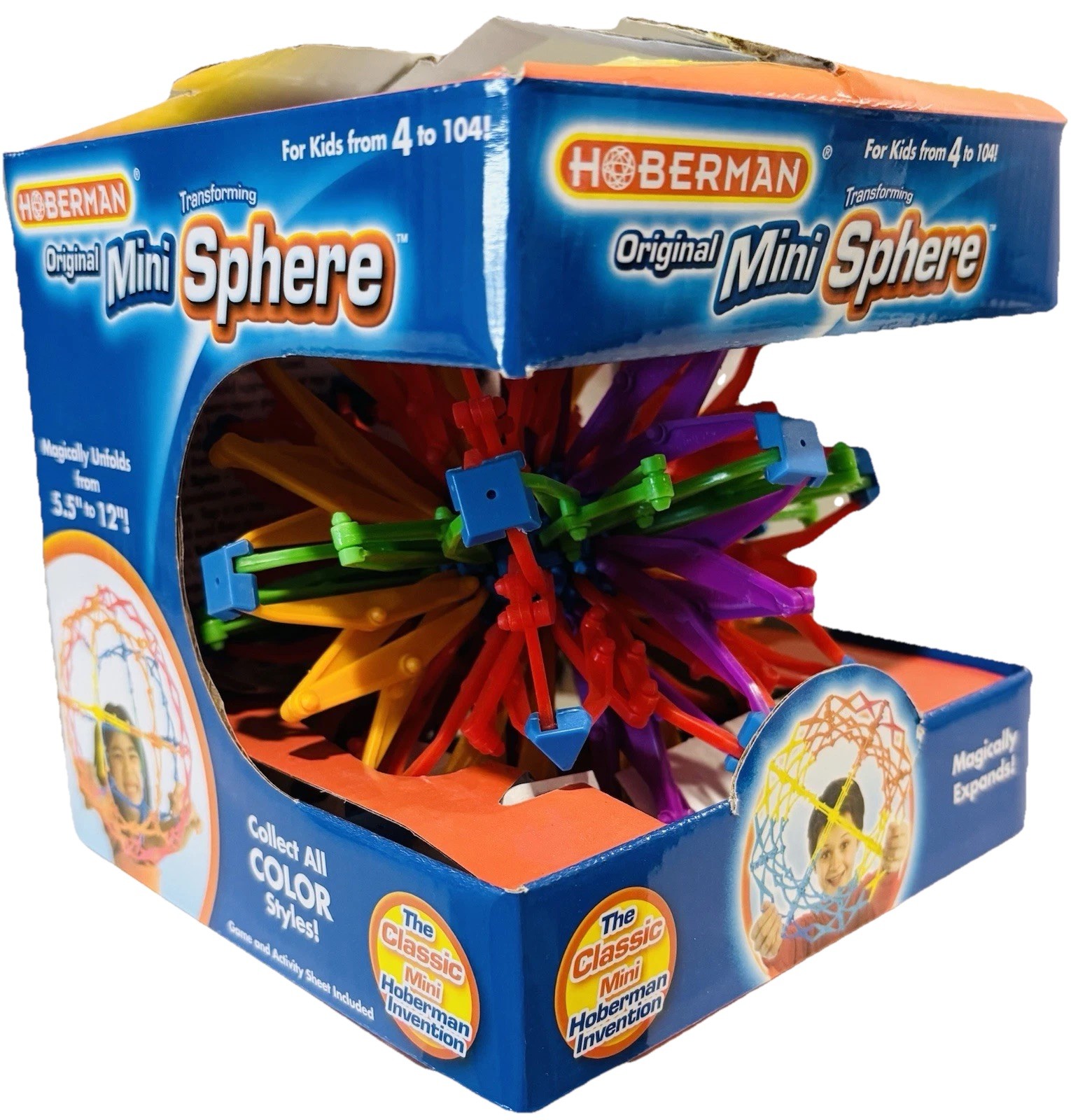 Hoberman Expanding Rainbow Mini Sphere Toy STEM Breathing Exercises 5.5”x 12” LN