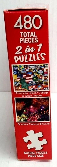 2 IN 1 PUZZLES JIGSAW SET MIX 480pc MANDALA ART FIREWORKS COLORFUL DICE COLLAGE