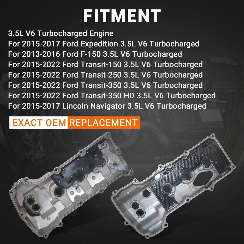3.5L EcoBoost Aluminum Valve Cover Set (Pair) with Gaskets & Bolts Compatible wi