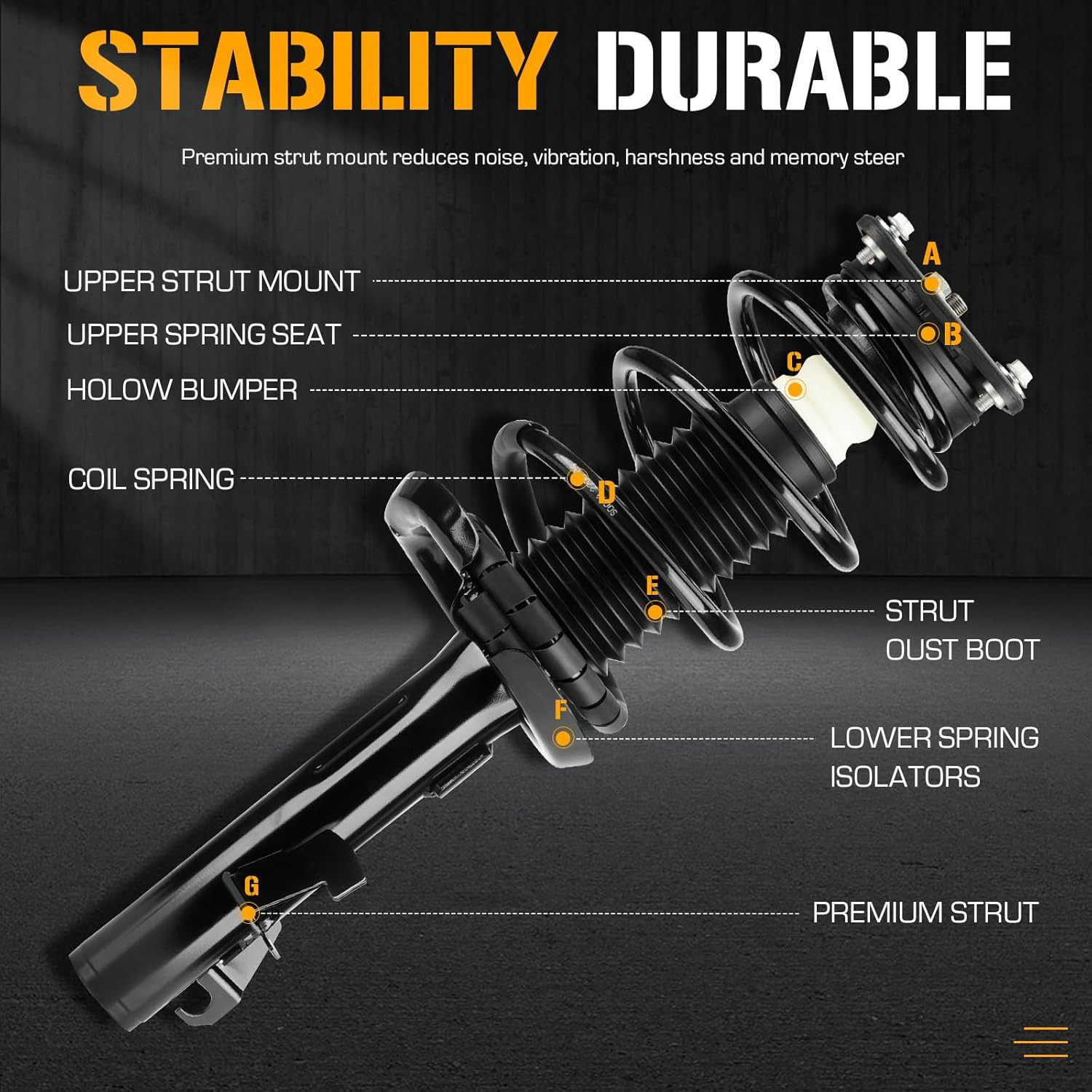 Front Rear Complete Struts Shock Absorbers with Coil Spring Fit for Mazda 5 2006