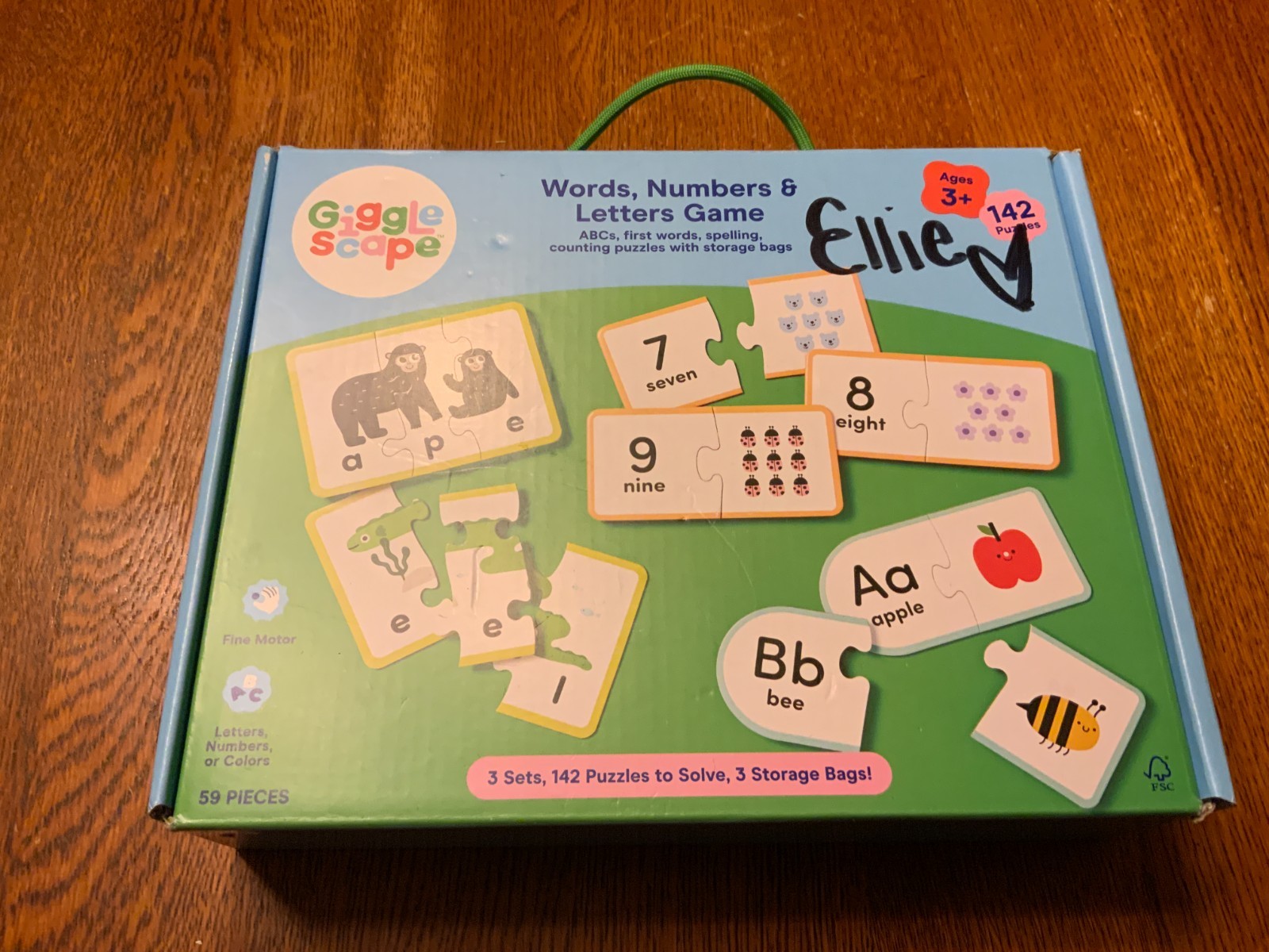 Gigglescape Words Numbers and Letters Learning Game 59 Pieces 142 Puzzles Age 3+