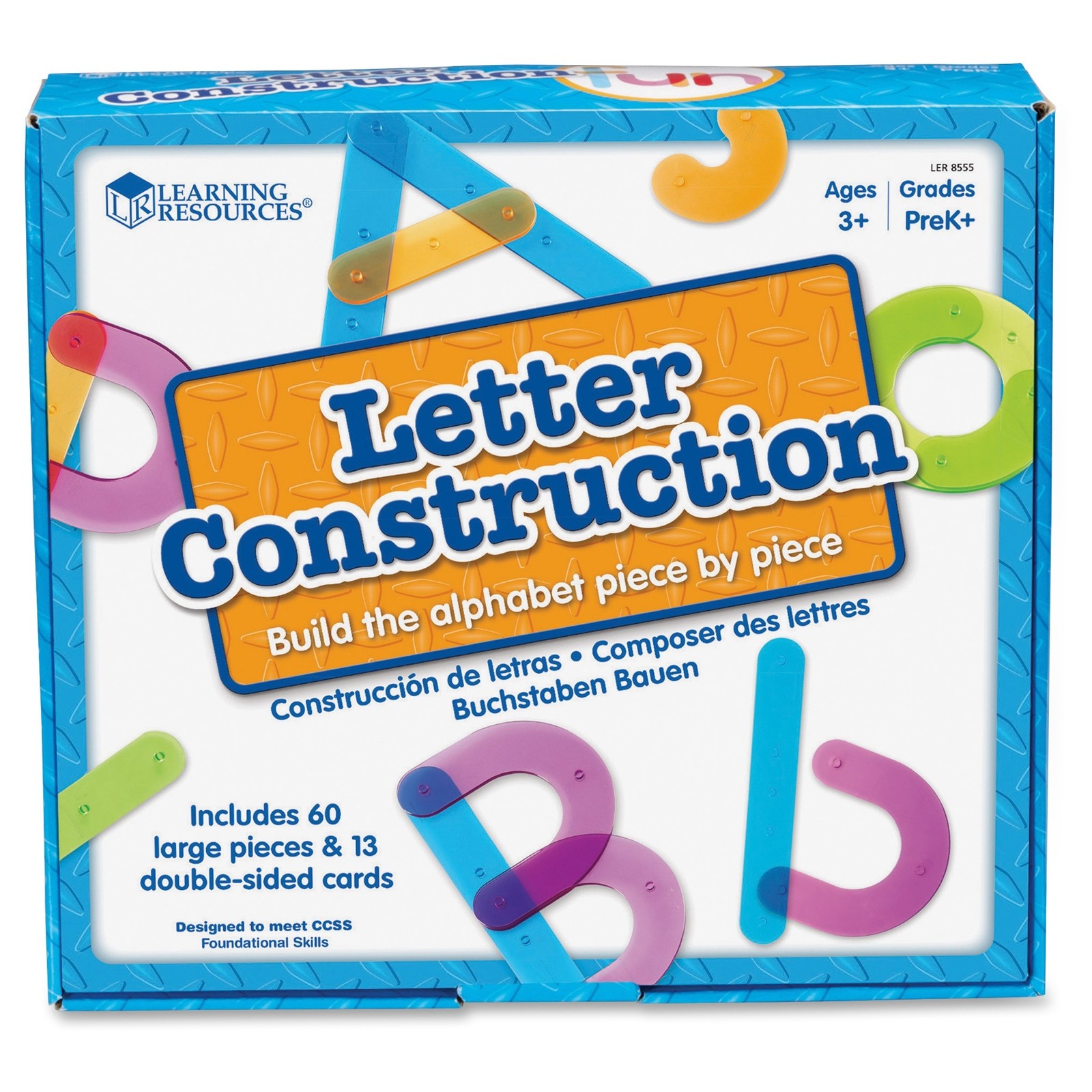 Learning Resources LRN8555 Letter Construction Set Colorful