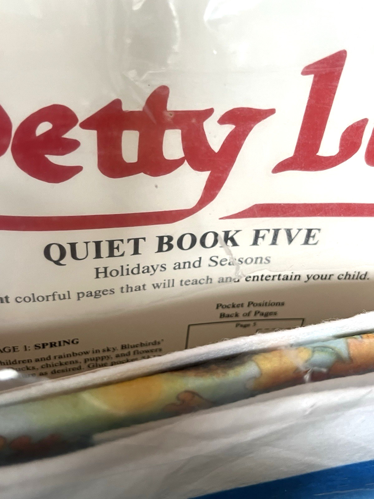 Vintage Betty Lukens Quiet Book #5 “Holidays and Seasons” NEW Felt KIT 1980’s