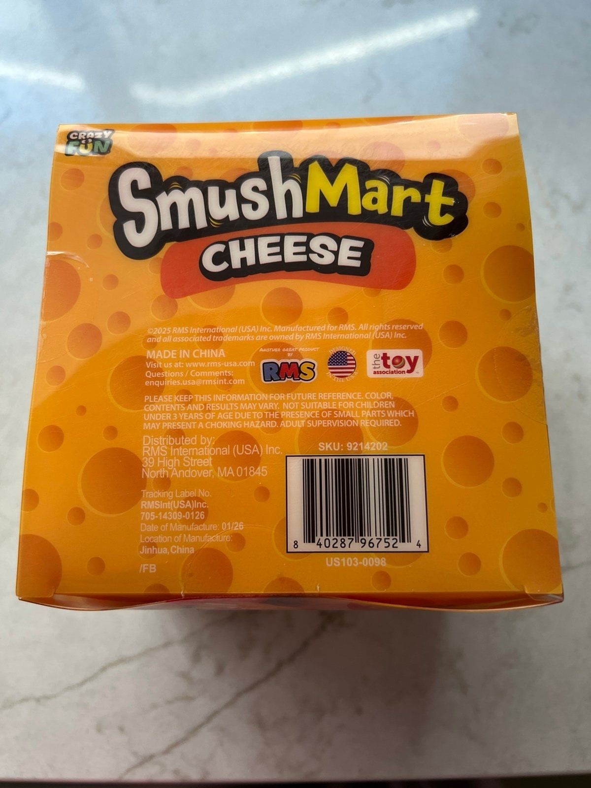 RMS Smush Mart-Cheese Squish toy fidget-NEW!
