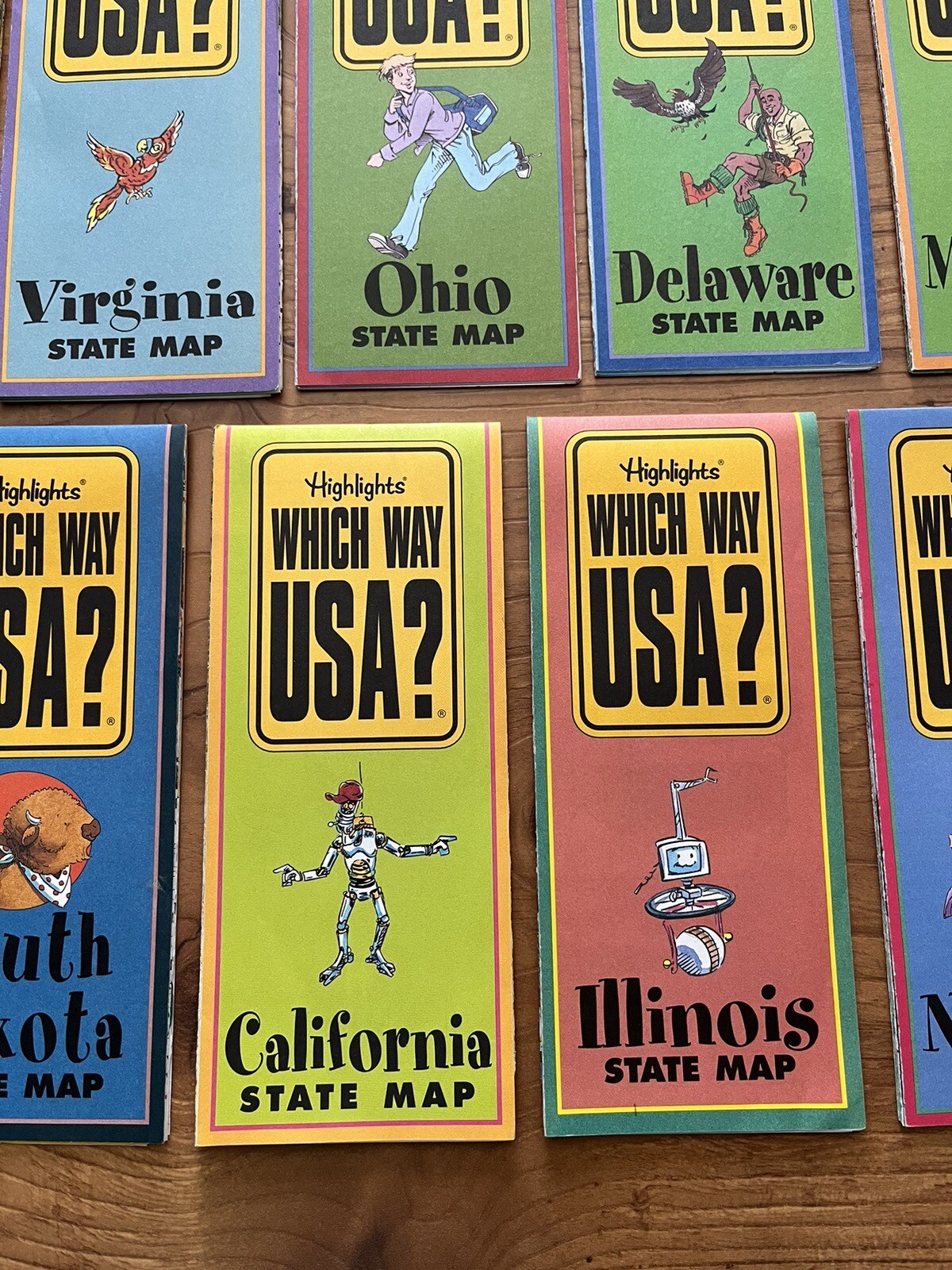 Highlights Which Way USA? State Maps Fun Facts 1999 Educational Collectible