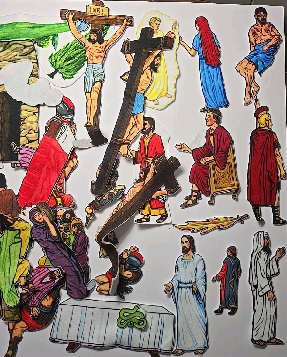 Little Folk Visuals Felt Bible Stories, Creation Cut Outs W/2 Felt Boards+extras