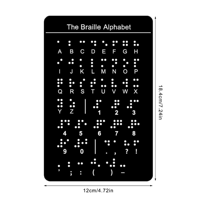 Beginner Braille Teaching Aid Braille Letter Board with Raised Dots 12×18.4cm