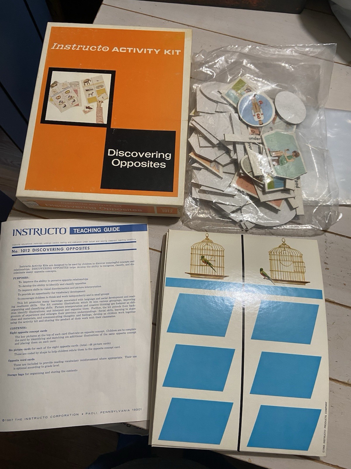Vintage 1966 Educational Instructo Activity Kit Discovering Opposites Homeschool