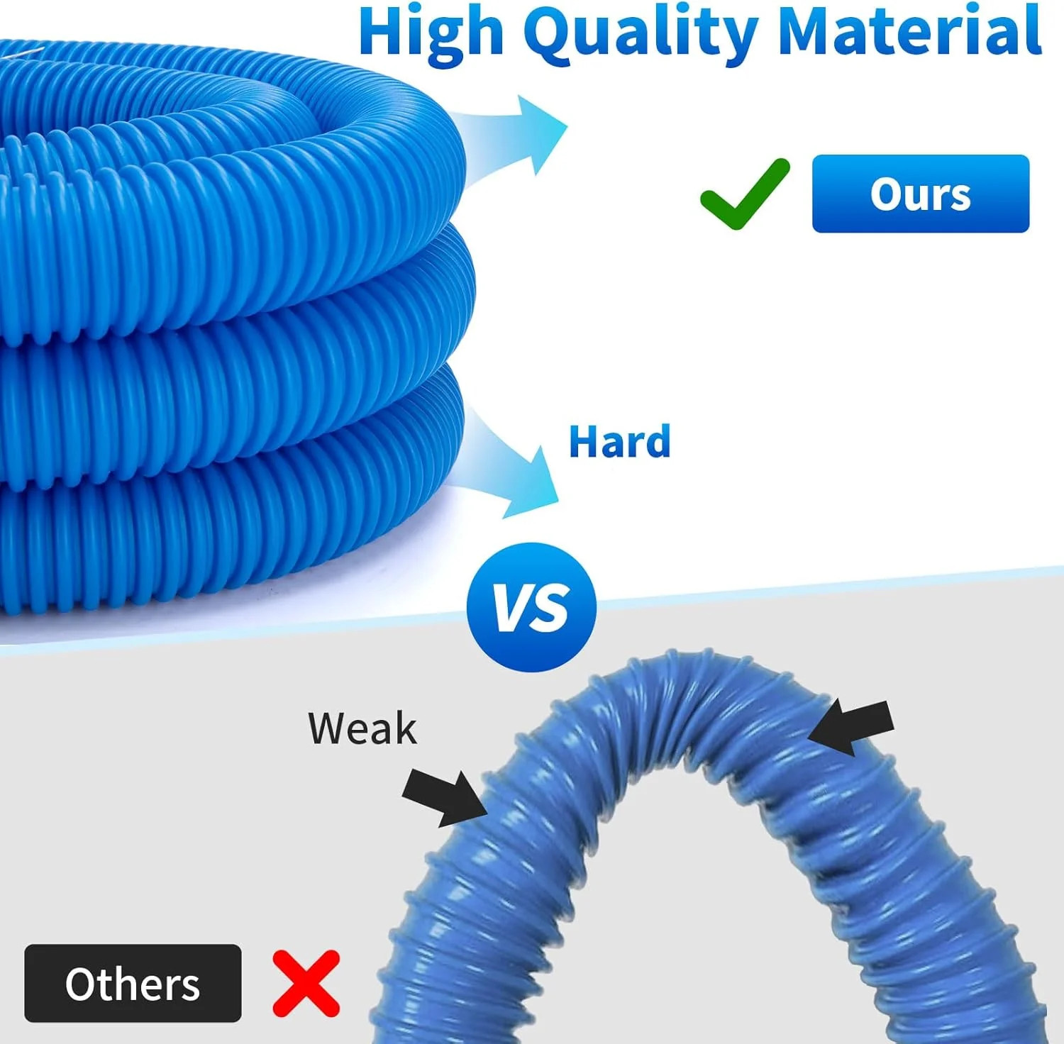 1.25 x 59 Inch Pool Hoses for Above Ground Pools,Pool Filter Pump Hoses,Compatib