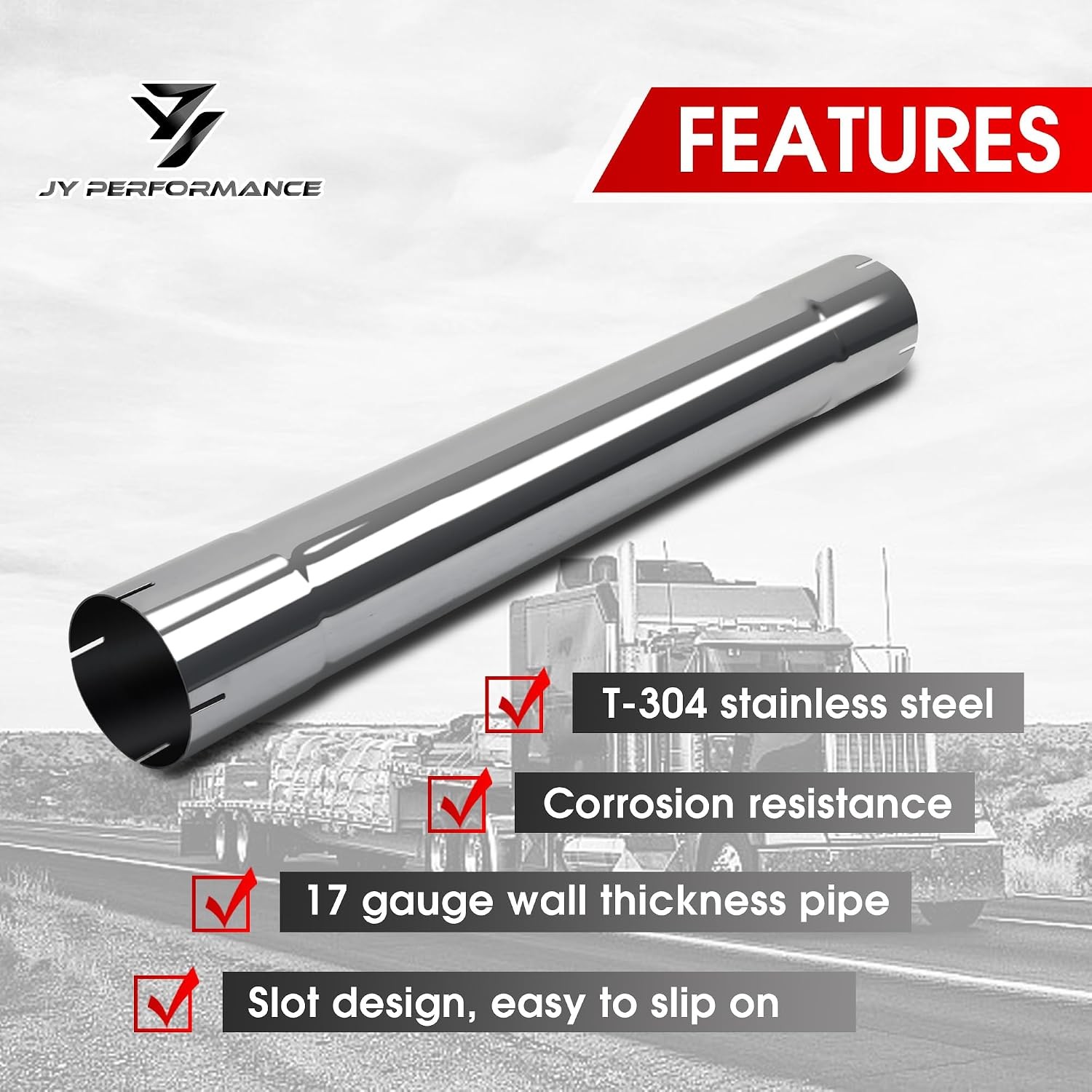 Muffler Replacement Pipe Stainless Steel Straight Exhaust
