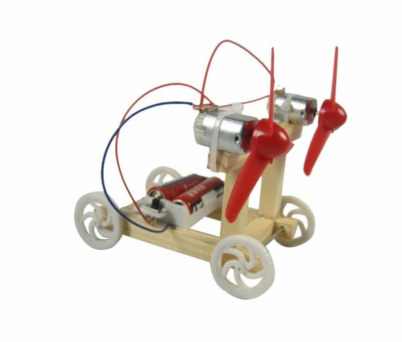 DIY small invention Bi-wing wind racing car handicraft material puzzle
