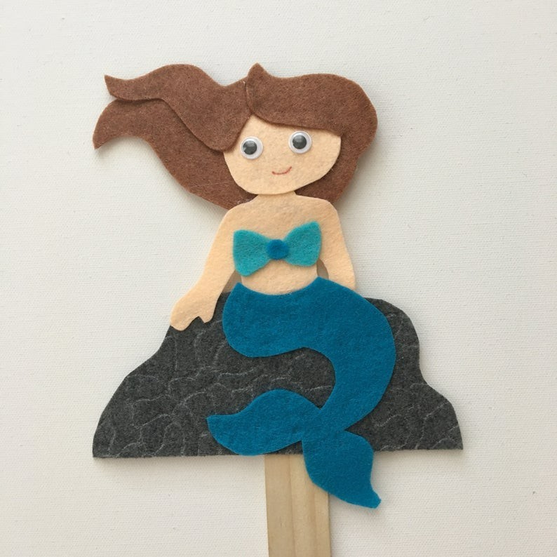Pirates and Mermaids Felt Board Pieces or Paint Stick Puppets