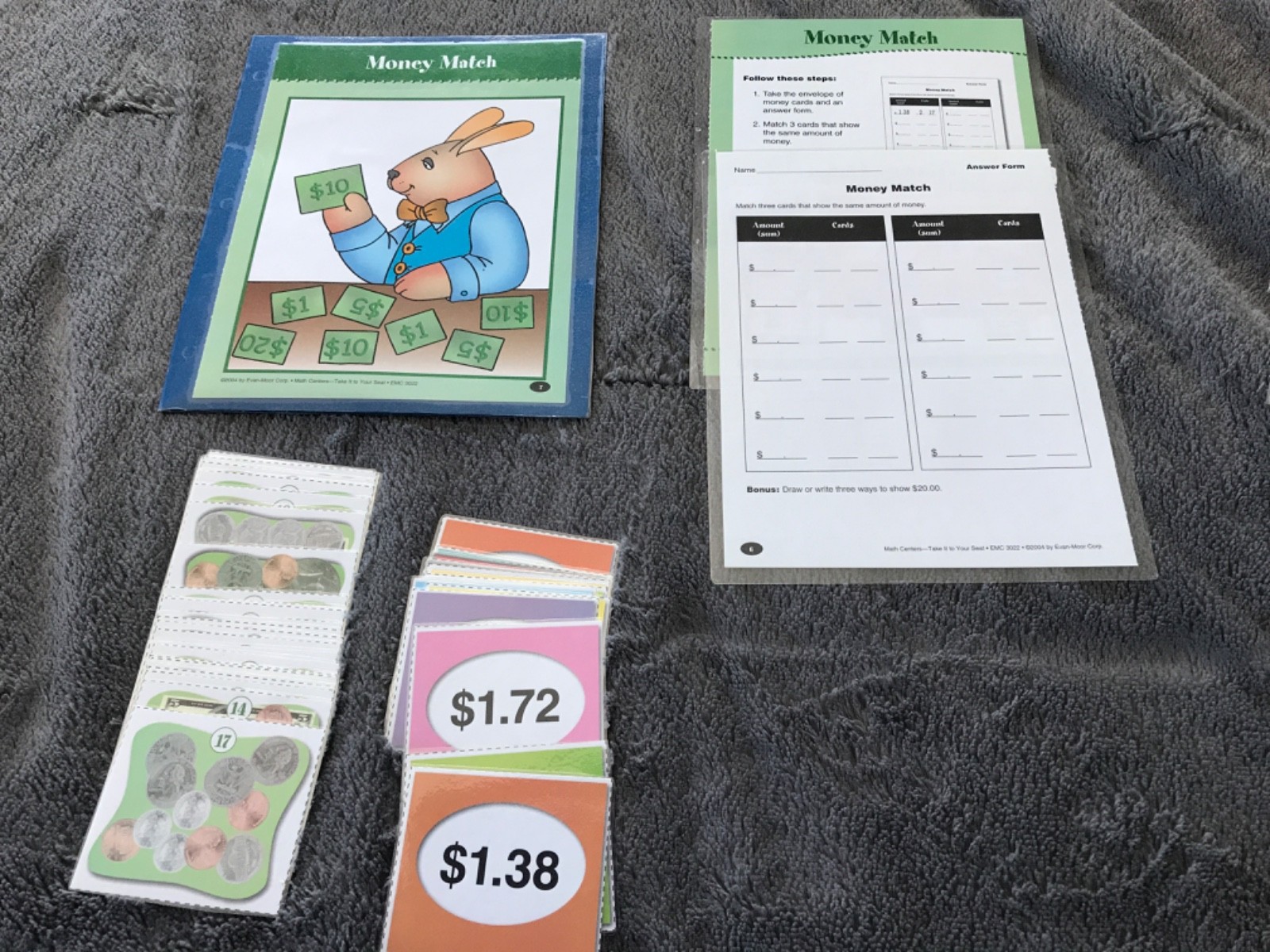 Money Match! Grade 3-4 math file folder game teacher