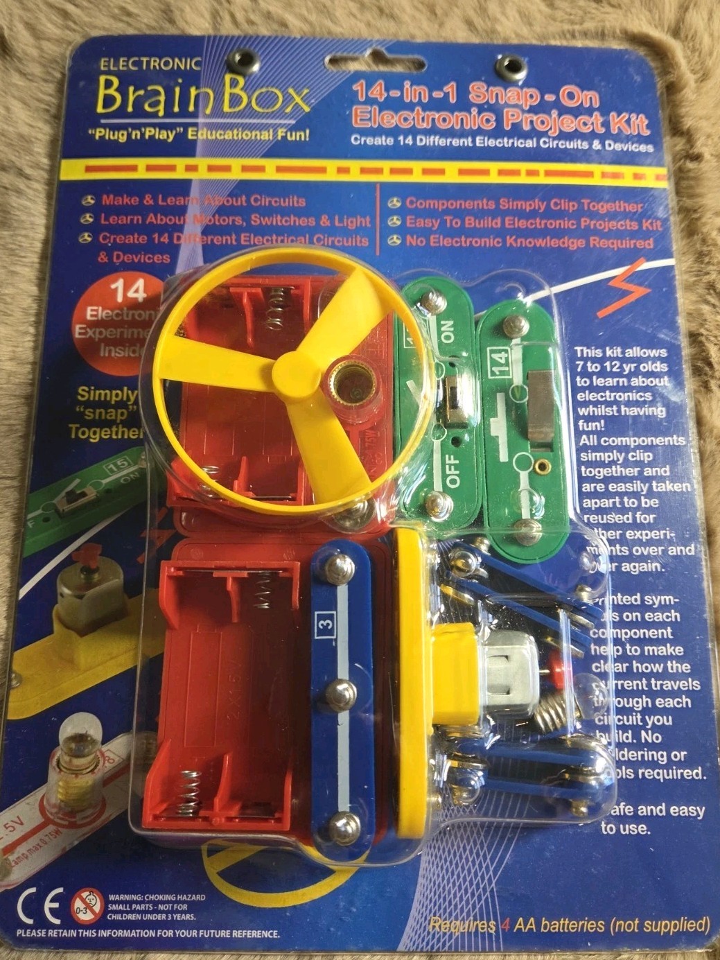 Electronic Brain Box 14-in-1 Snap On Project Kit For 7 To 12 Year Olds, New