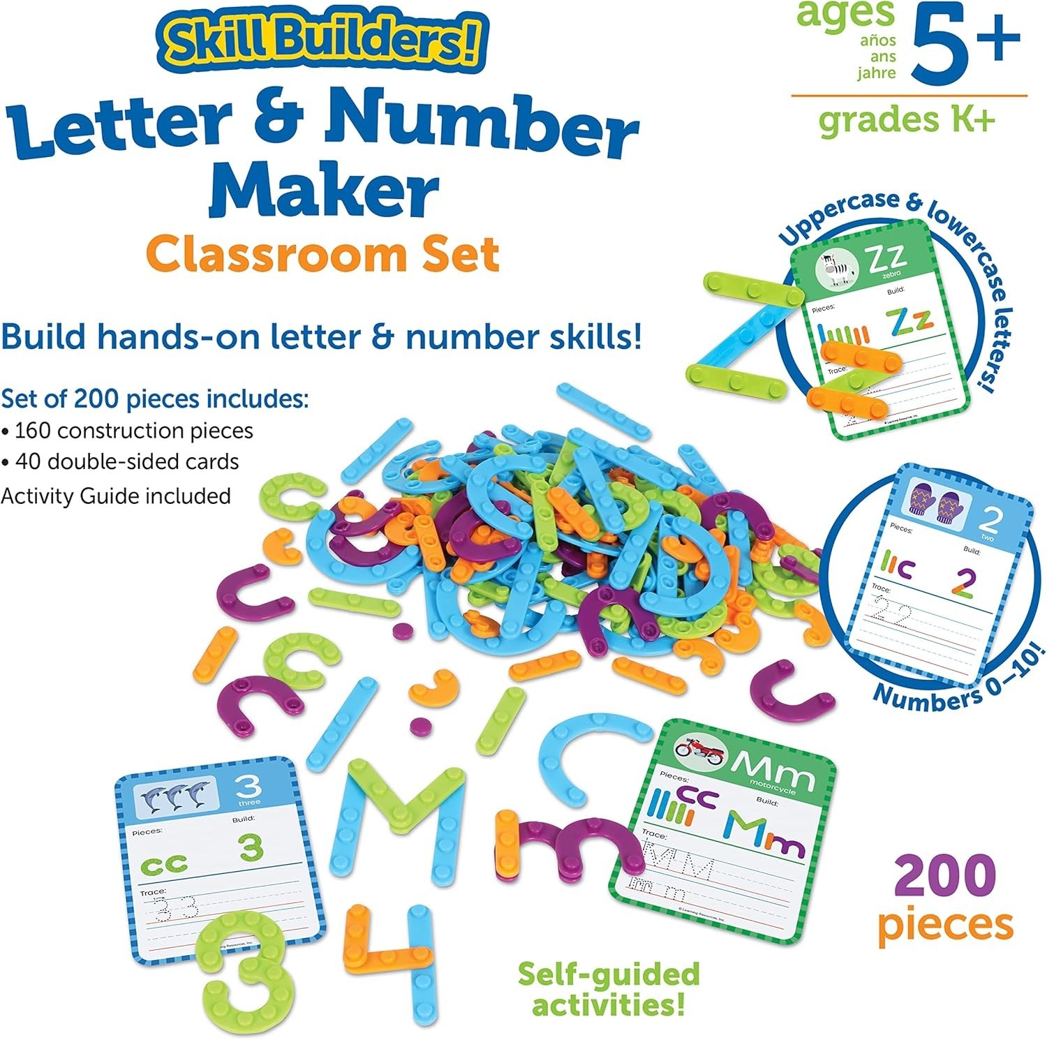 Learning Resources Skill Builders! Letter & Number Maker Classroom Set, 200