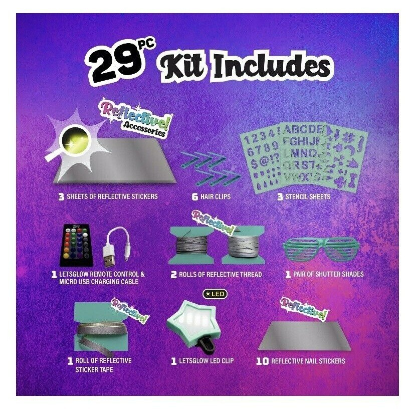 LetsGlow Studio DIY Arts and Crafts Glow Kit Includes 16 Color LED Light