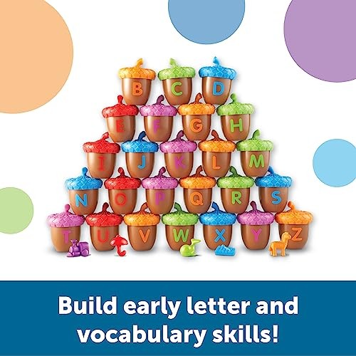 Learning Resources Alphabet Acorns Activity Set, 78 Pieces, Homeschool, Visual &