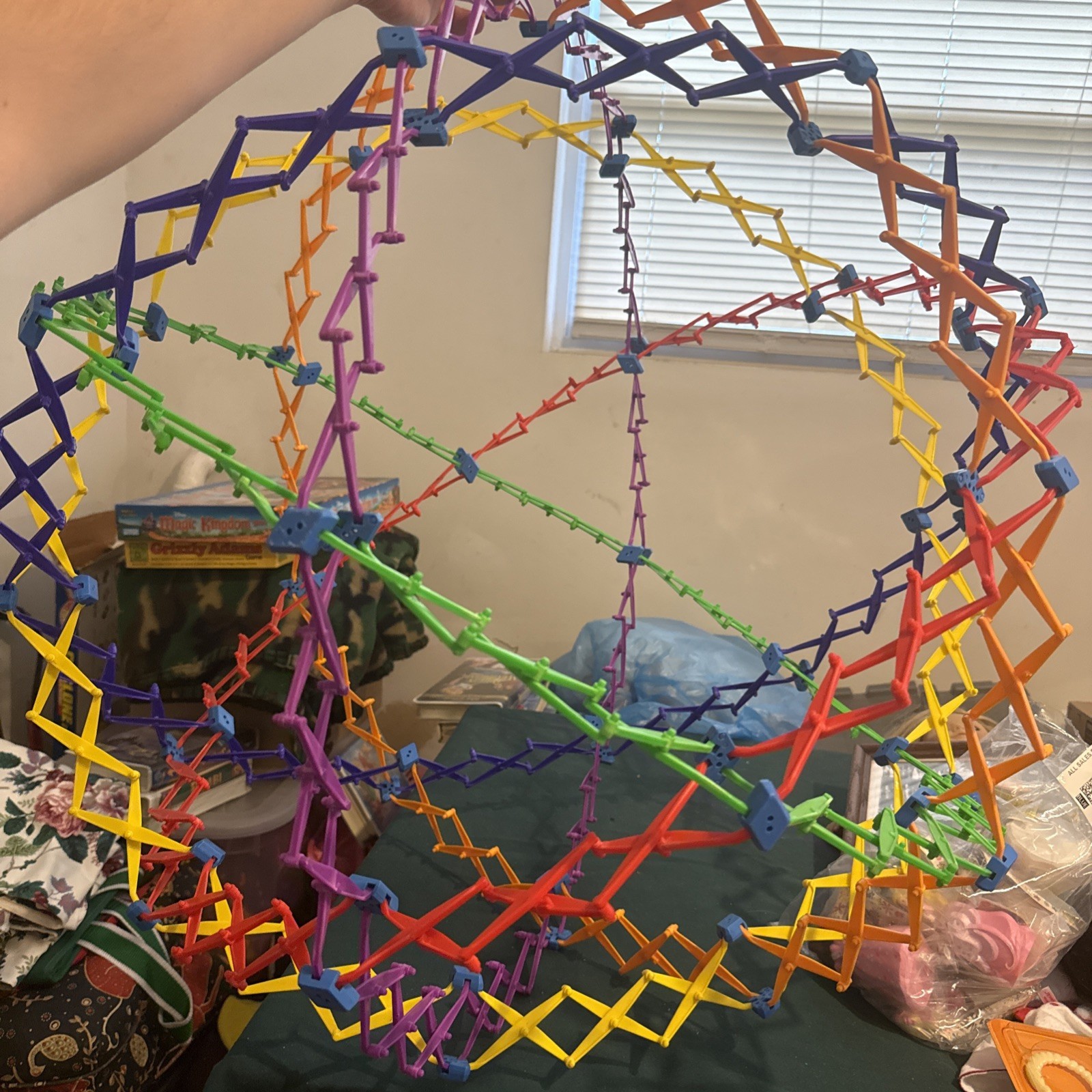 Classic Hoberman Original Transforming Sphere Large Rainbow 9.5″ – 30″