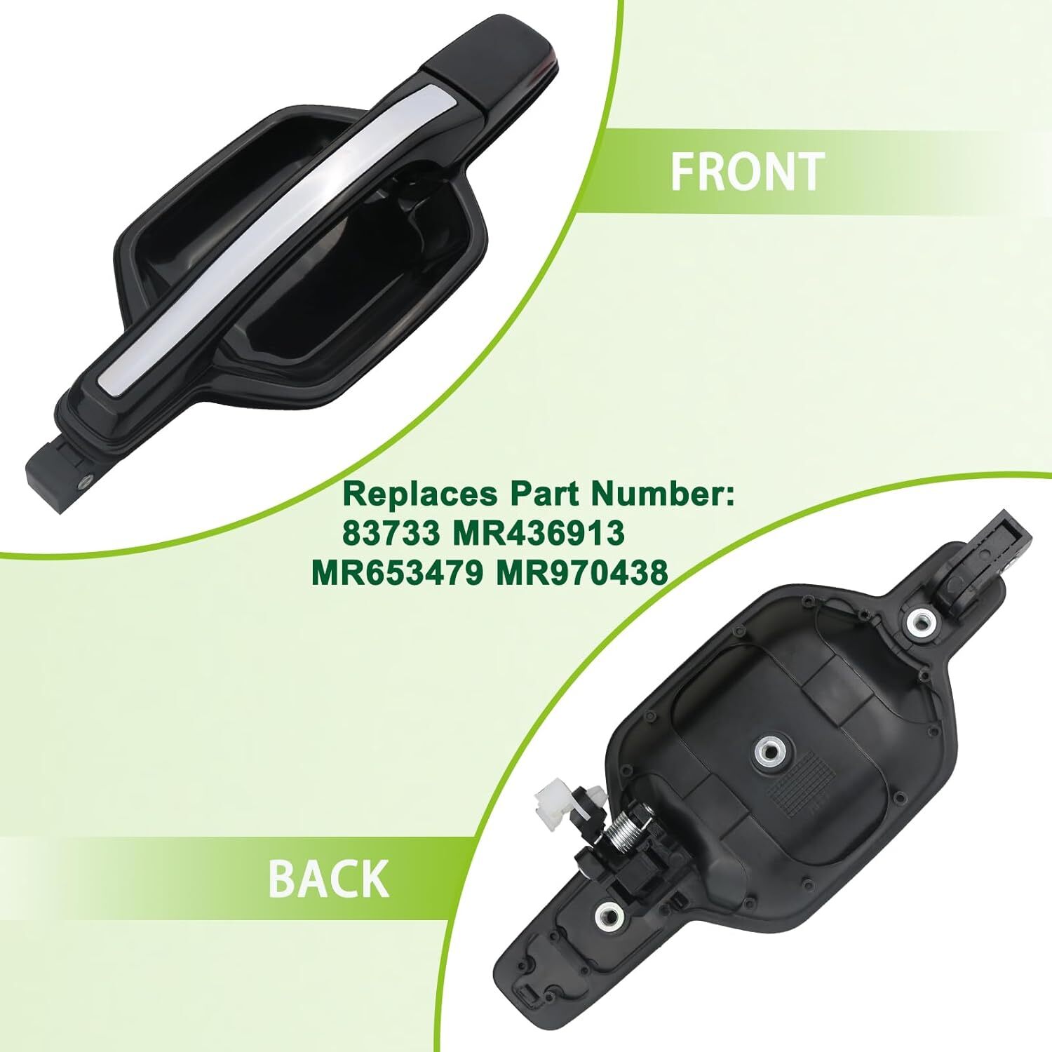 Exterior Door Handle Rear Left Side Compatible with 2001-2006 Mitsubishi Montero